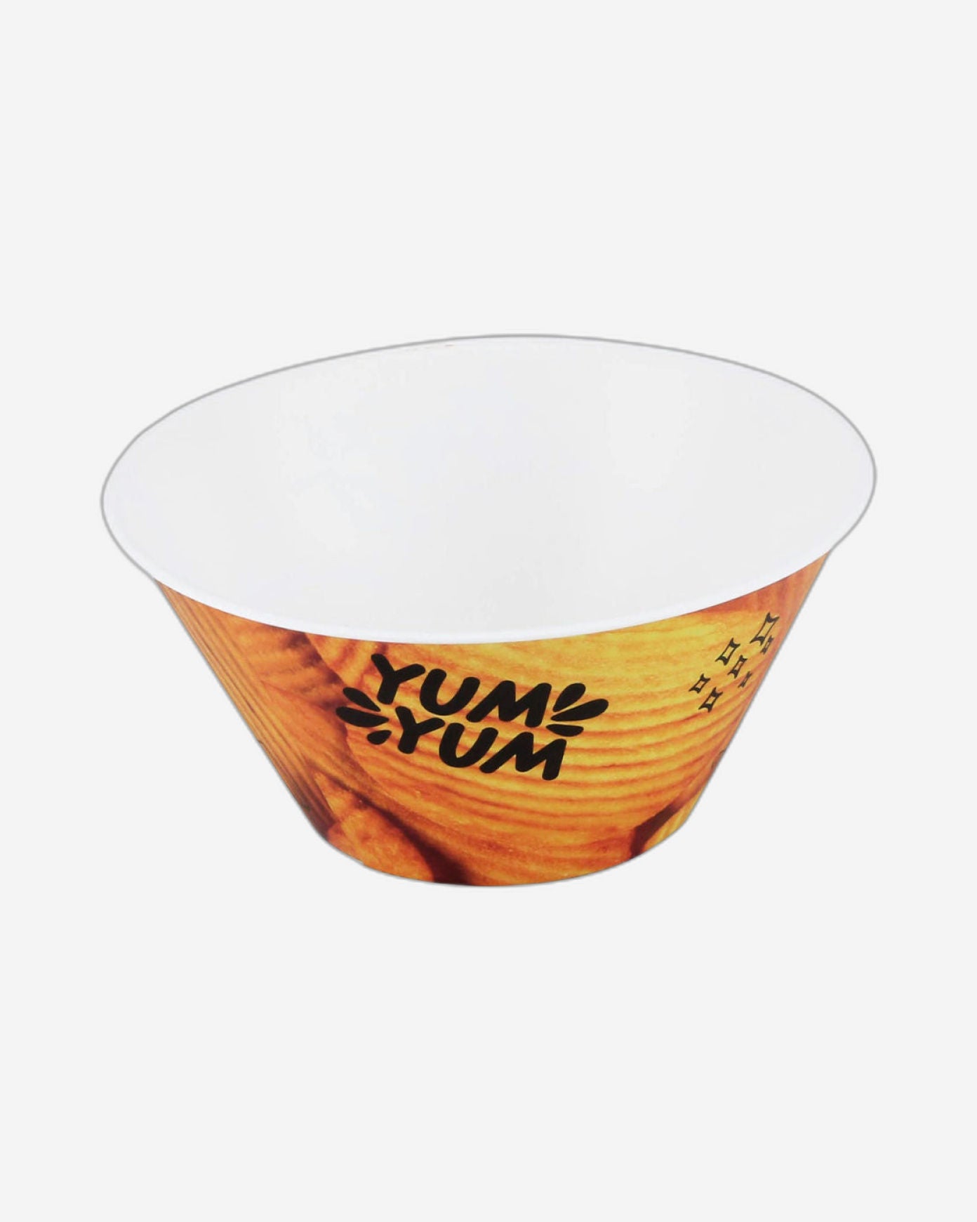 وعاء هيرفين للوجبات الخفيفة، سعة 750 مل، مطبوع عليه رقائق البطاطس الصفراء - وعاء تقديم خفيف الوزن مصنوع من البولي بروبيلين (PP) خالٍ من مادة BPA، للبطاطس المقلية، والفشار، والوجبات الخفيفة