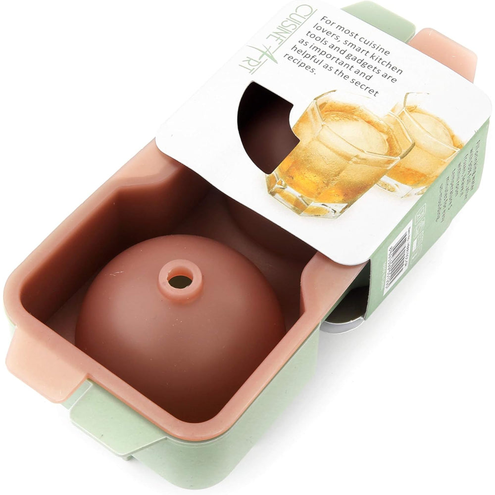 قالب كرات الثلج من كويزين آرت - مزدوج | صانع كرات الثلج للويسكي والكوكتيلات والمشروبات الباردة | مثالي لذوبان الثلج بسلاسة وبطء - أخضر