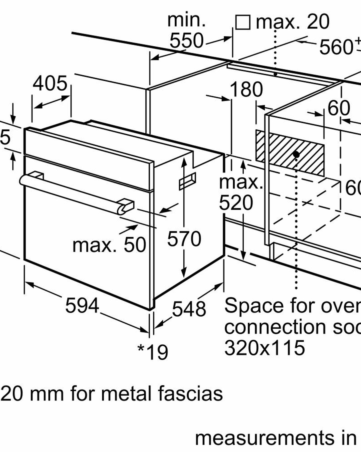 فرن كهربائي مدمج من بوش 60 سم