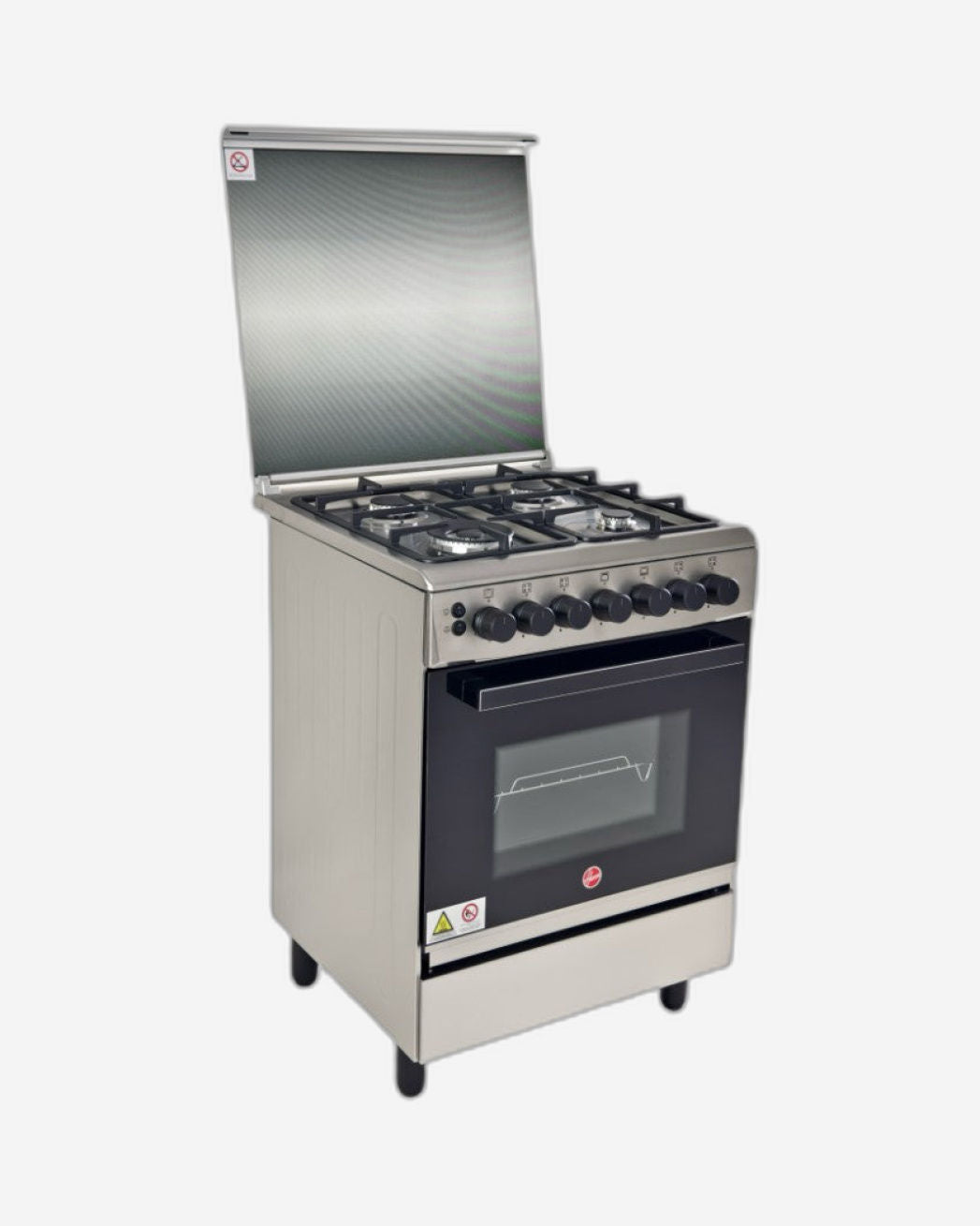 طباخ غاز كامل هوفر 60×60 بأربع شعلات - فضي
