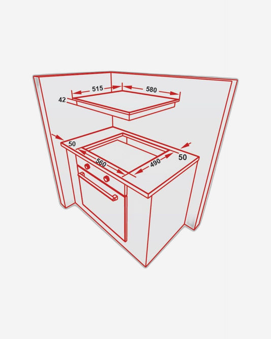 موقد غاز مدمج من هوفر، 60 سم، 4 شعلات غاز، حديد زهر، إشعال بلمسة واحدة، أمان كامل، 9 مستويات لهب، زجاج أسود مقوى فاخر، صنع في تركيا، ضمان لمدة عام - HGH-V64G-GBI