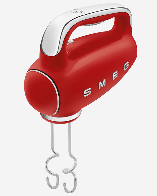 خلاط يدوي ريترو من SMEG مع شاشة LED، أحمر
