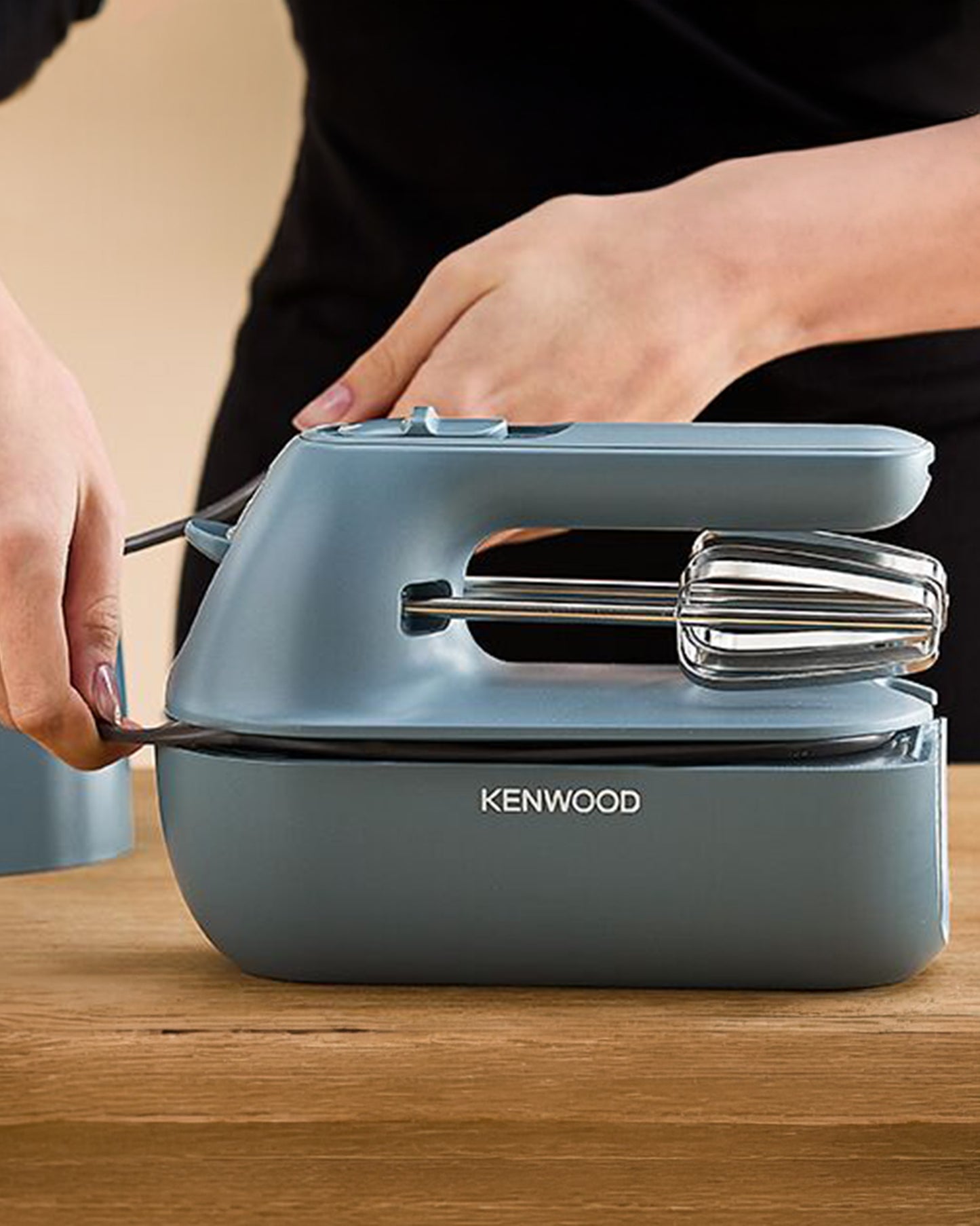 Kenwood Hand Mixer Portable Electric Beater with Built-in Case 240V 350W Grey - HMP40.000GY (ESMA Certfied)