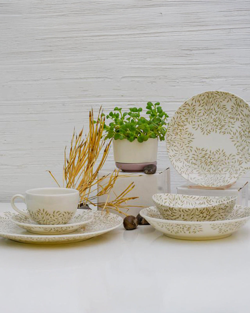 طقم عشاء دانكوتوا من ٢٤ قطعة بأوراق خضراء، مدينة زهرة الصحراء، الإمارات العربية المتحدة