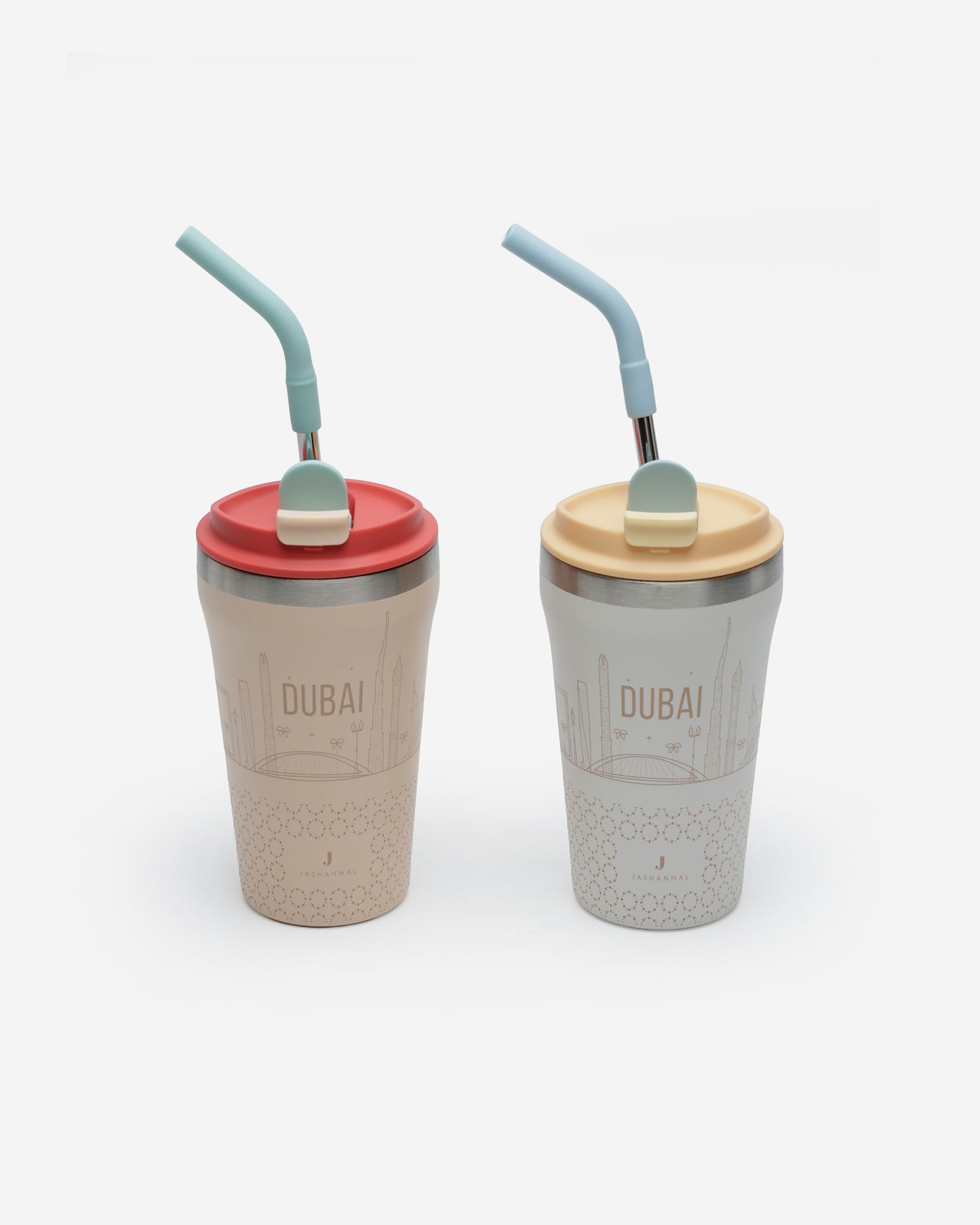 Insulated Coffee Cup 355ML with Steel Straw & Silicone Case