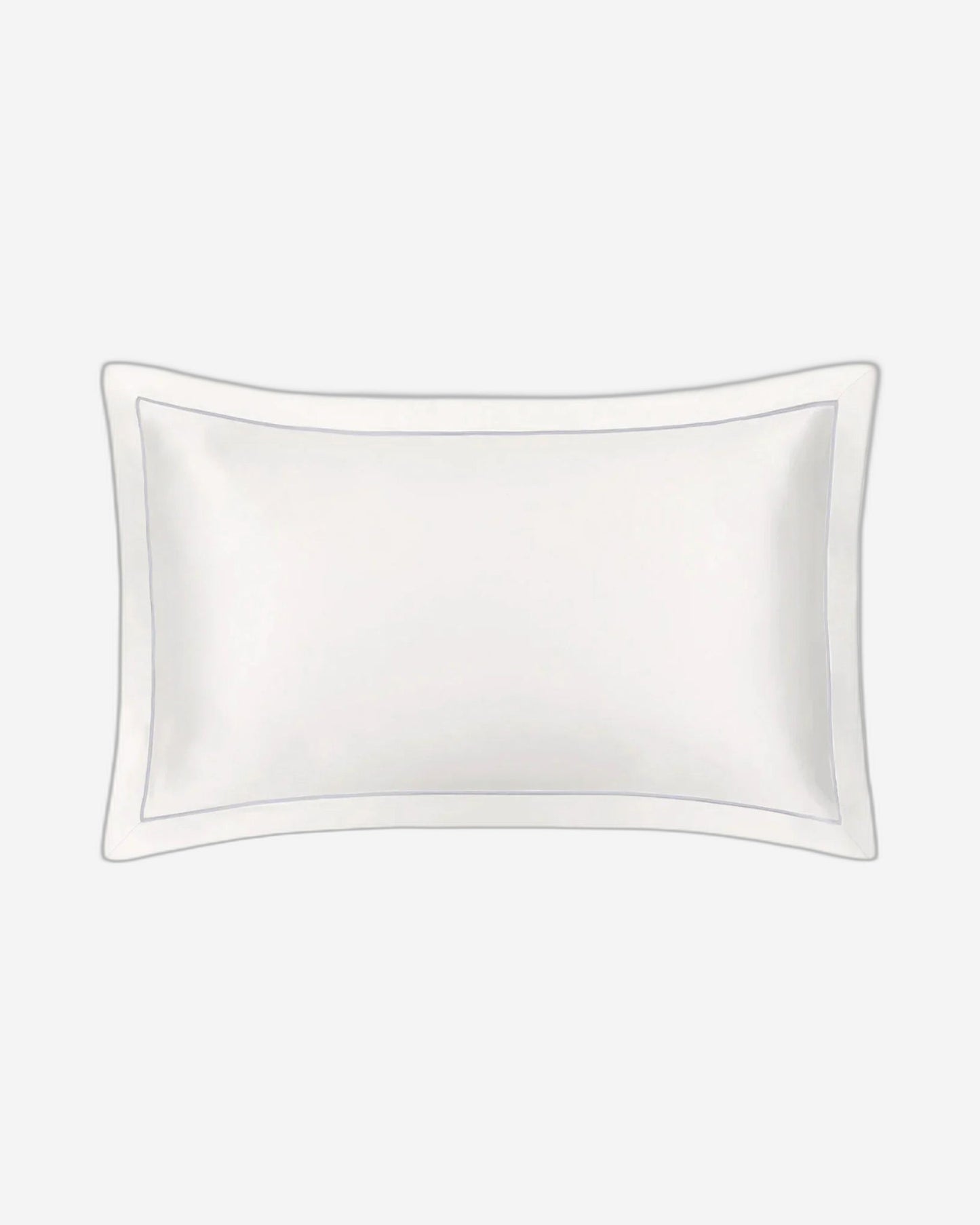 غطاء وسادة أكسفورد "Mulberry Silk" من Mayfairsilk باللون العاجي مع حواف رمادية محارية