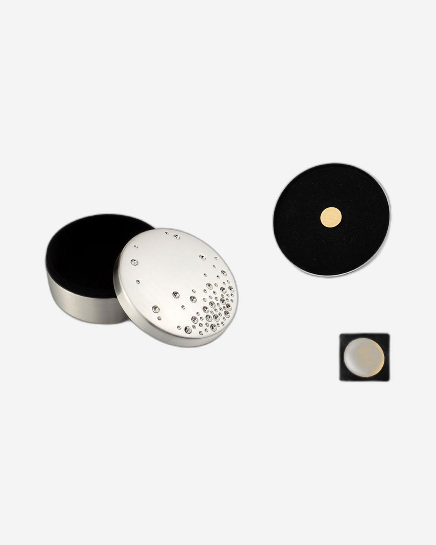 صندوق حلي دائري من وينكو، ٦٠ قطعة، كريستال شفاف