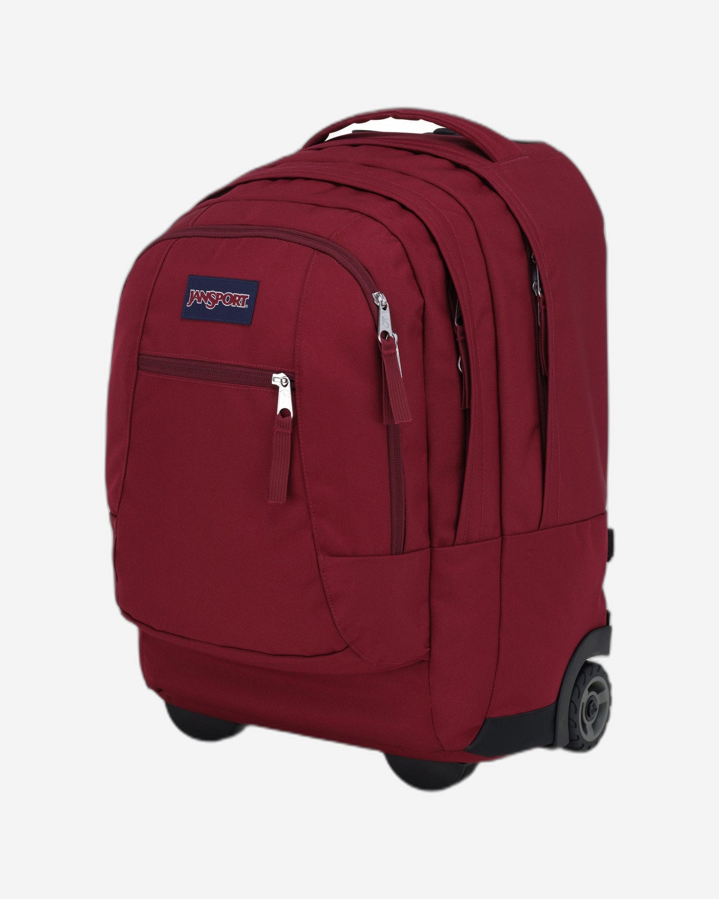 حقيبة ظهر JanSport Driver 8 كبيرة الحجم بعجلتين باللون الأحمر المحمر