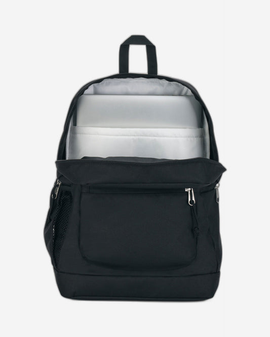 حقيبة ظهر JanSport Cross Town Plus متوسطة الحجم للكمبيوتر المحمول باللون الأسود EK0A5BLBN551