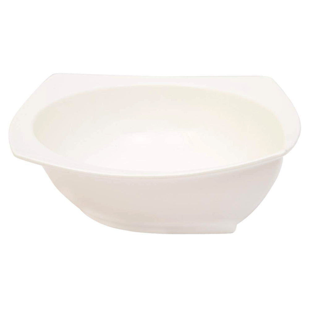 Shallow Nevel Bowl, White, 9.25 Inch – Elegant Bone China Serving Bowl for Everyday Use