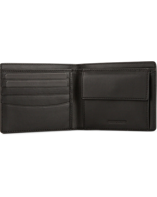 Cross Saffiano Leather 4Cc Bifold Wallet With Coin Pocket - Black