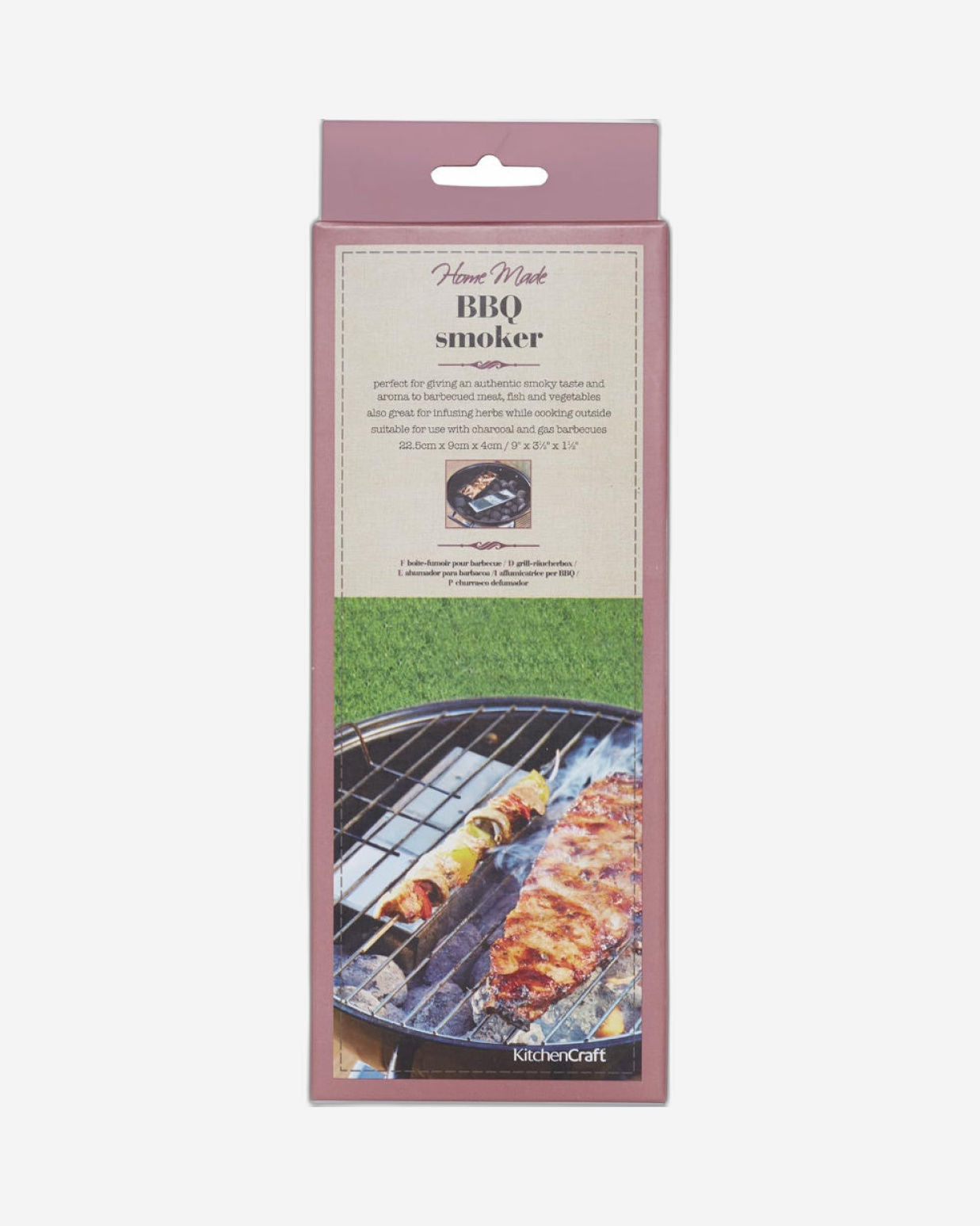 صندوق مدخن رقائق الخشب HM مقاس 22 سم مصنوع من الفولاذ المقاوم للصدأ