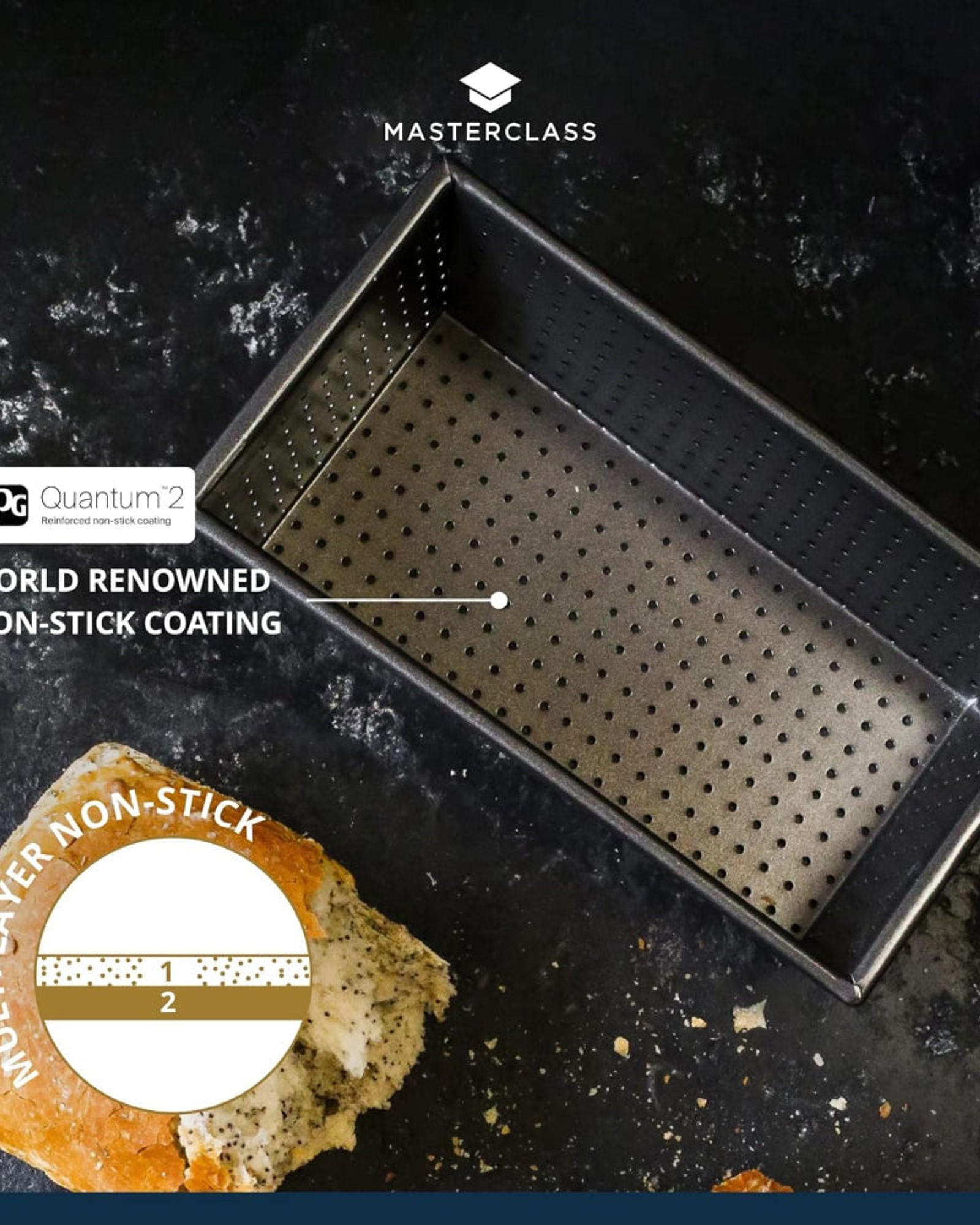 قالب خبز ماك سي بي 21×11 سم، 2 رطل، غير لاصق