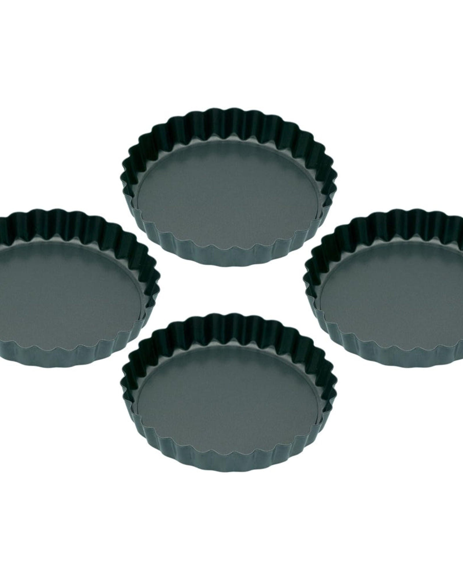 مجموعة قوالب كيك فلان/تارت صغيرة من كي سي، 4 قطع غير لاصقة