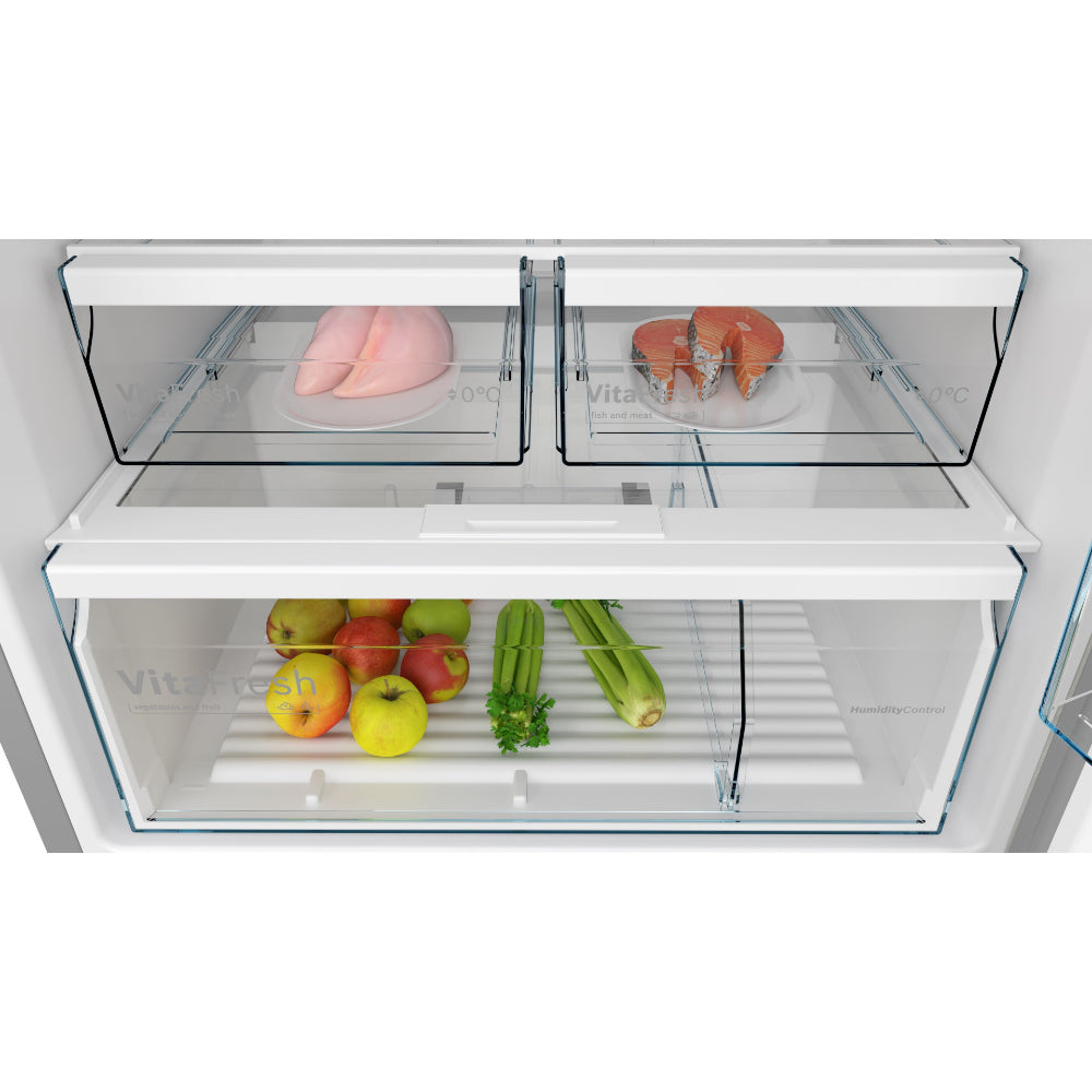 ثلاجة وفريزر بوش سلسلة 4 قائمة بذاتها، فريزر علوي