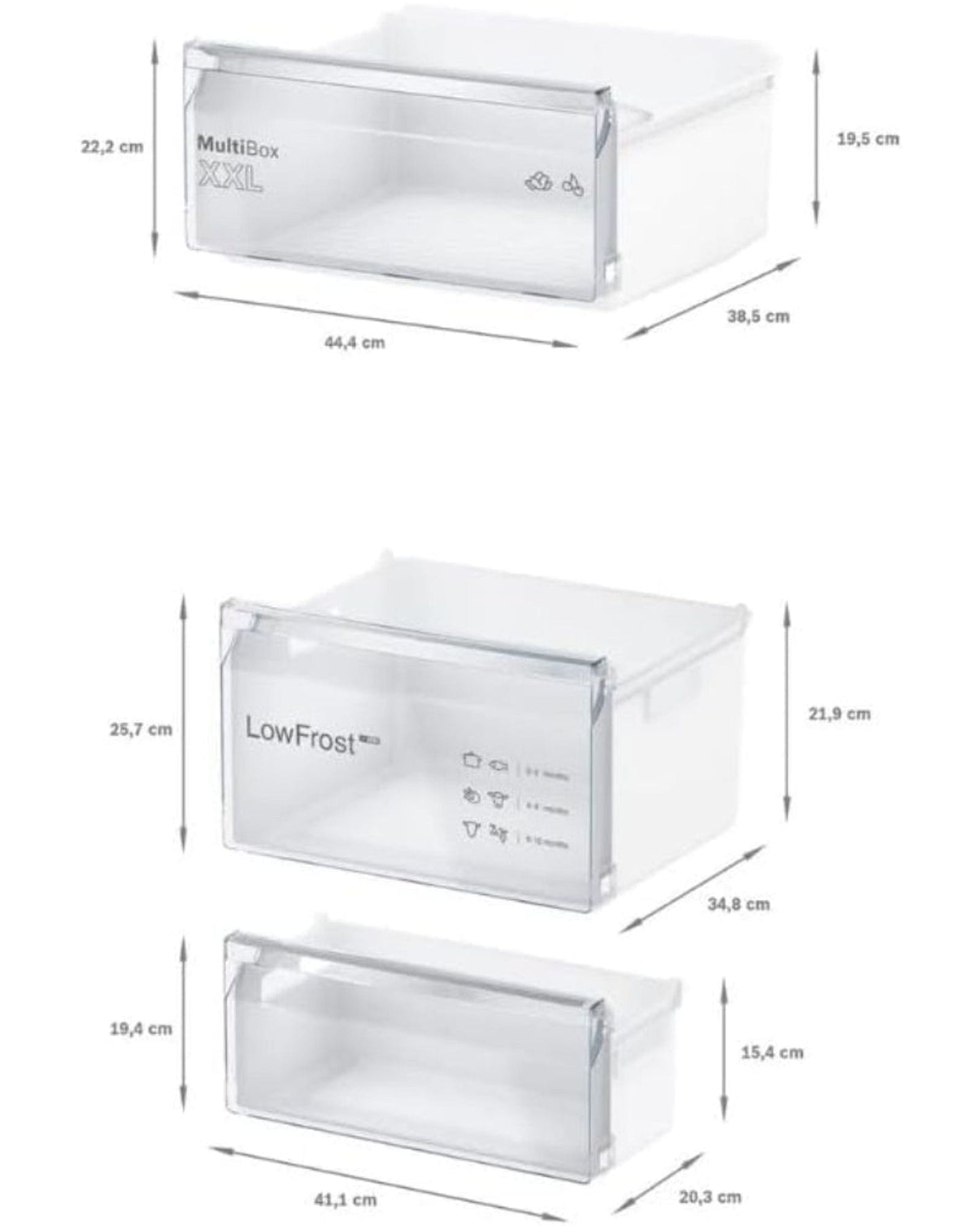 ثلاجة وفريزر مدمج من بوش، صقيع منخفض وصندوق MultiBox XXL – KIV87NSE0M