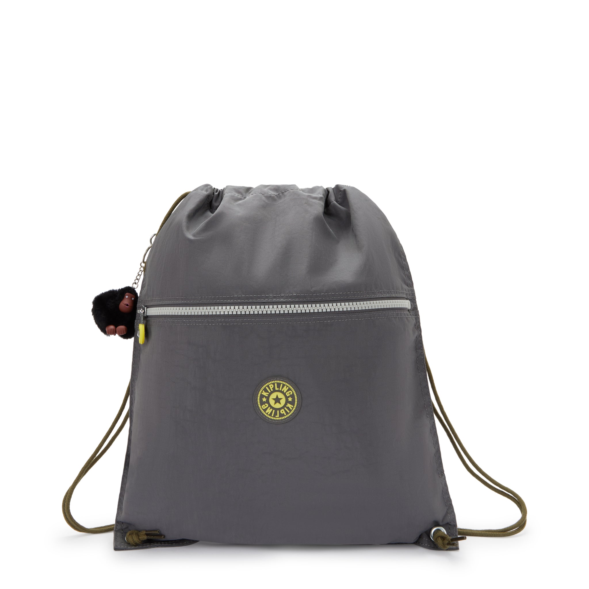 Kipling Supertaboo Back To Grey Medium backpack with drawstring 09487-1DX