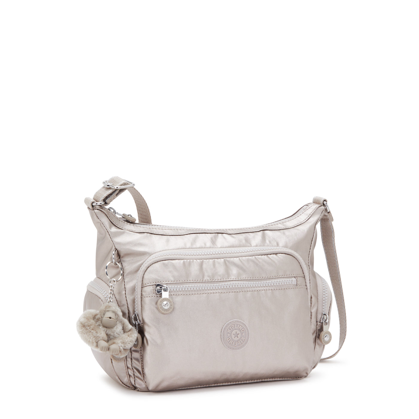 حقيبة كتف صغيرة Kipling Gabbie S معدنية لامعة C2I2532-48I