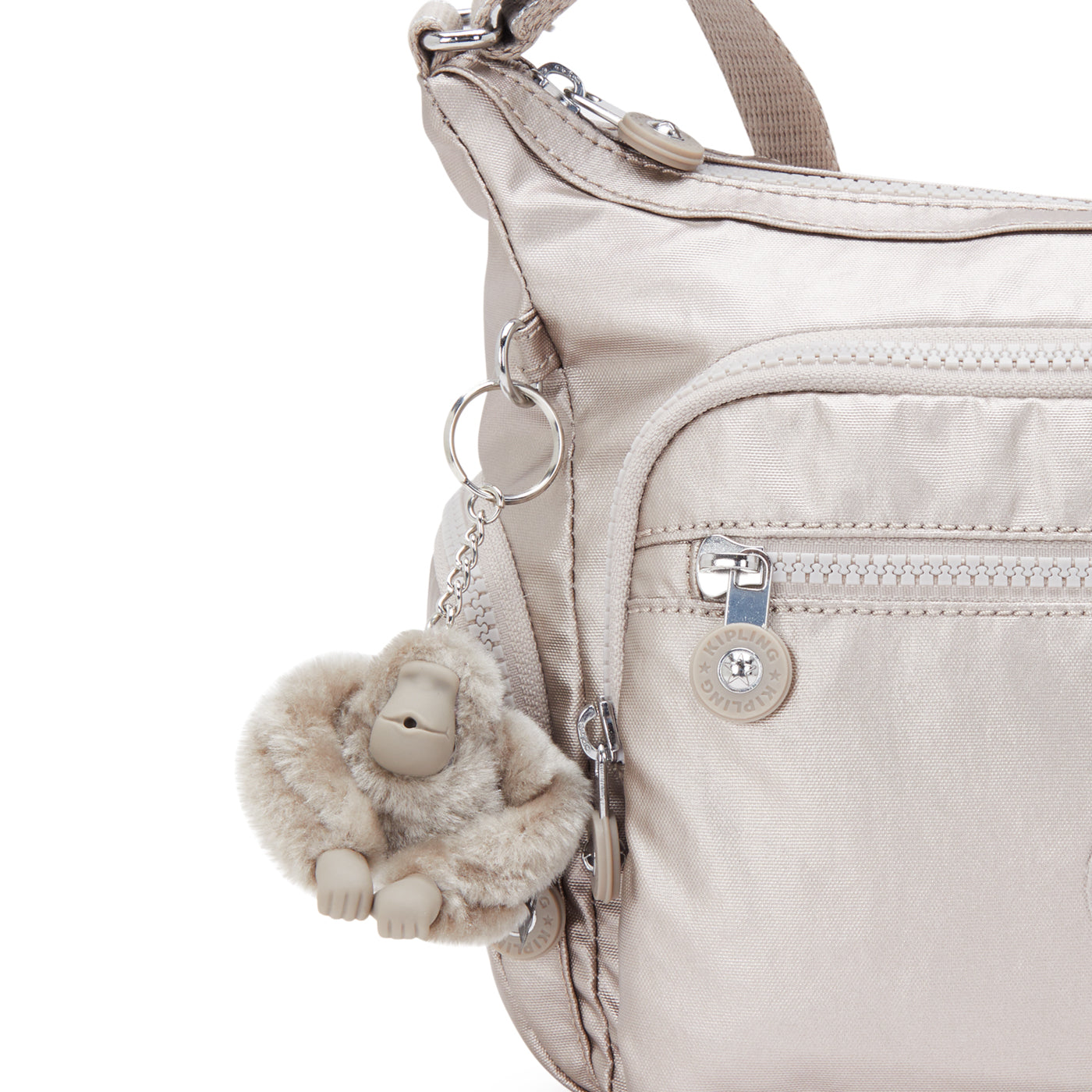 حقيبة كتف صغيرة Kipling Gabbie S معدنية لامعة C2I2532-48I