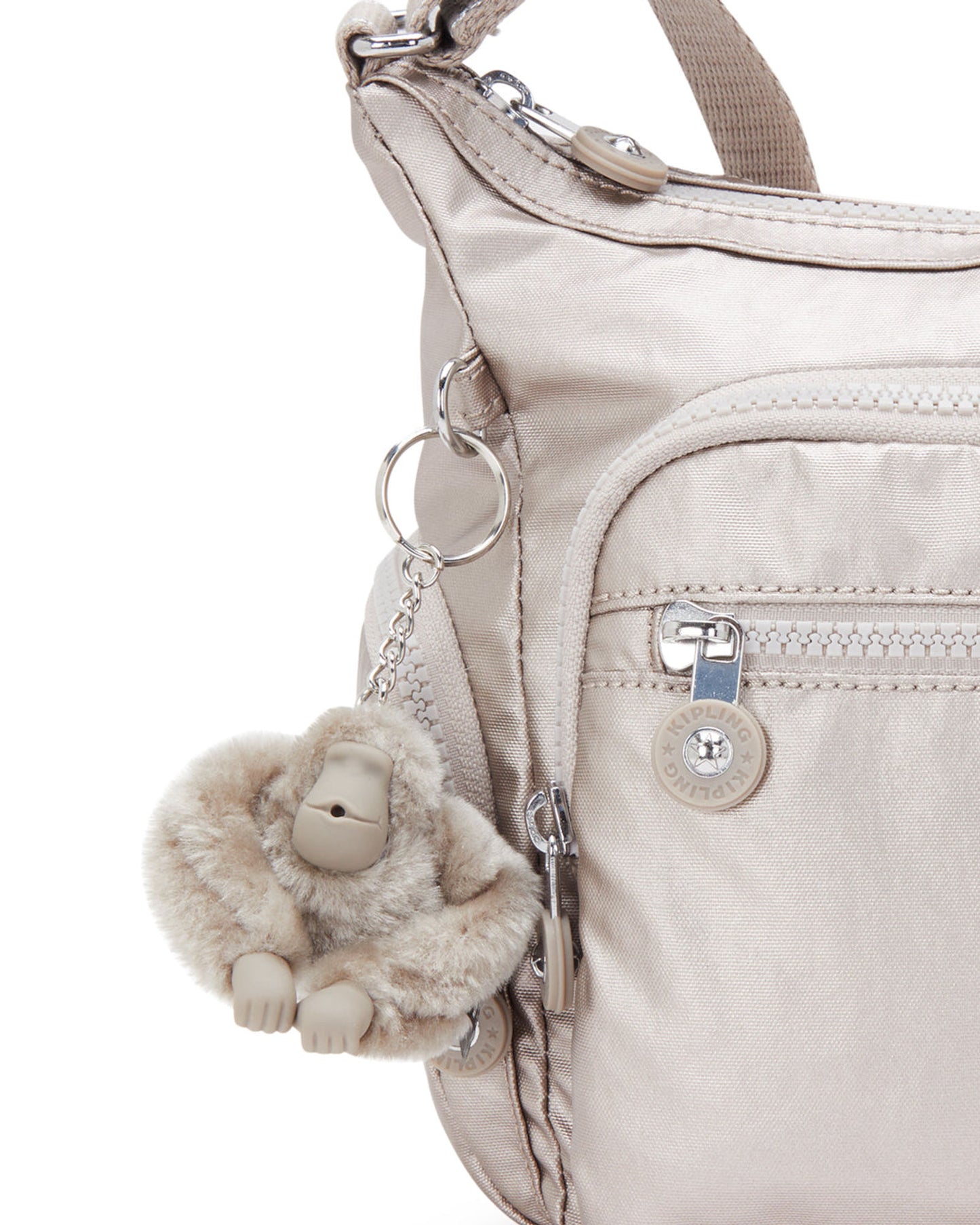 حقيبة كتف صغيرة Kipling Gabbie S معدنية لامعة C2I2532-48I