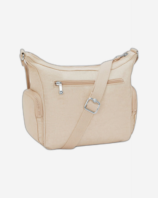 حقيبة Kipling Gabbie S متوسطة الحجم باللون البيج اللامع I2532-5DV