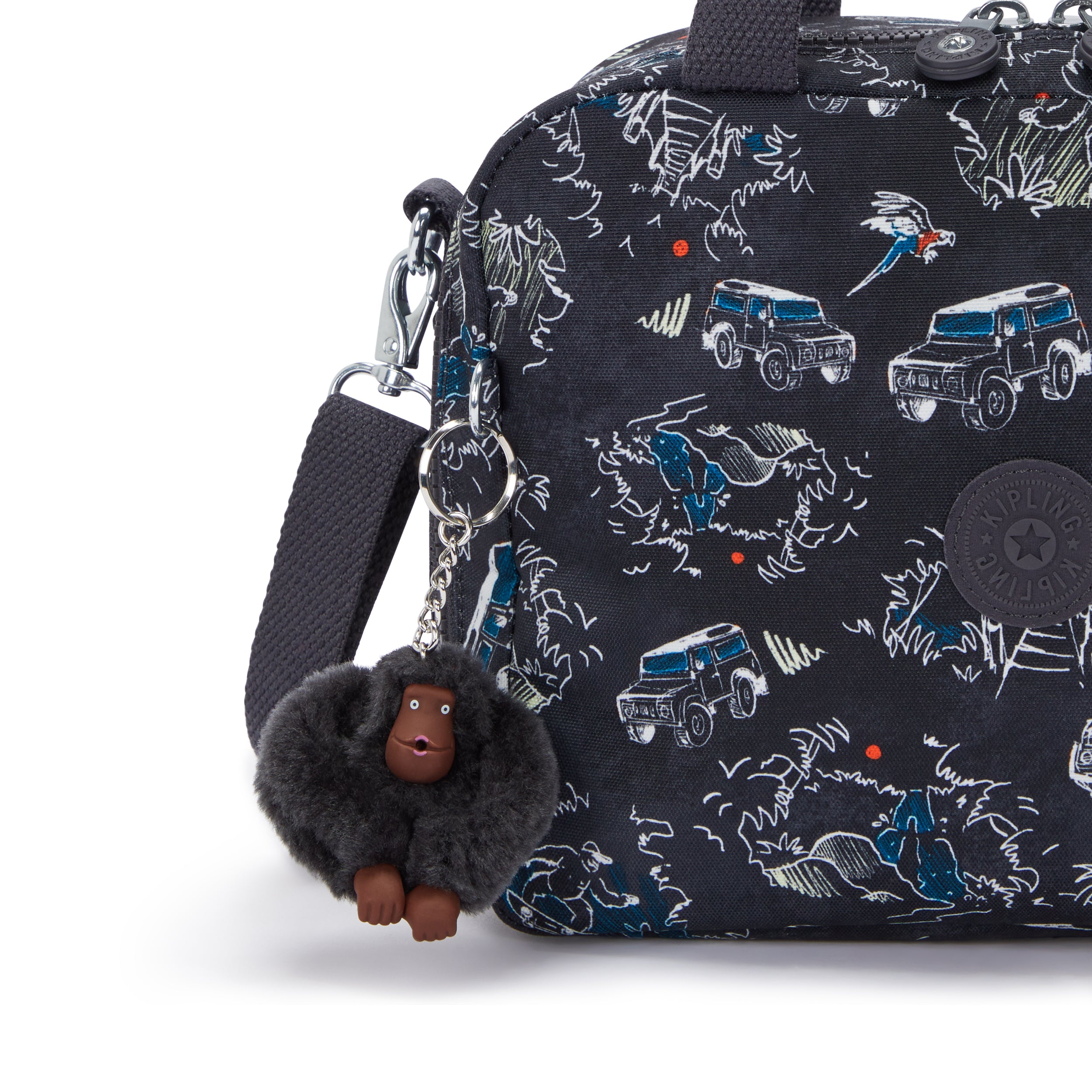 حقيبة غداء كبيرة من Kipling Miyo Jungle Fun Race مع جراب عربة C2I2989-TJ3