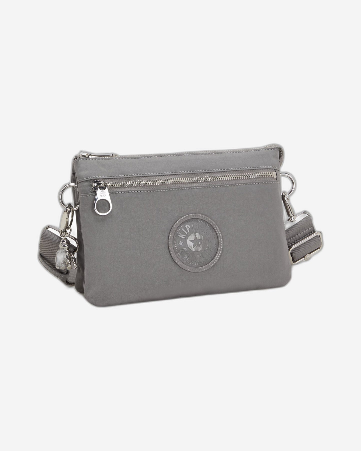 حقيبة كروسبودي صغيرة Kipling Riri Zip باللون الرمادي Spice (مع حزام كتف قابل للإزالة) I3302-4GV