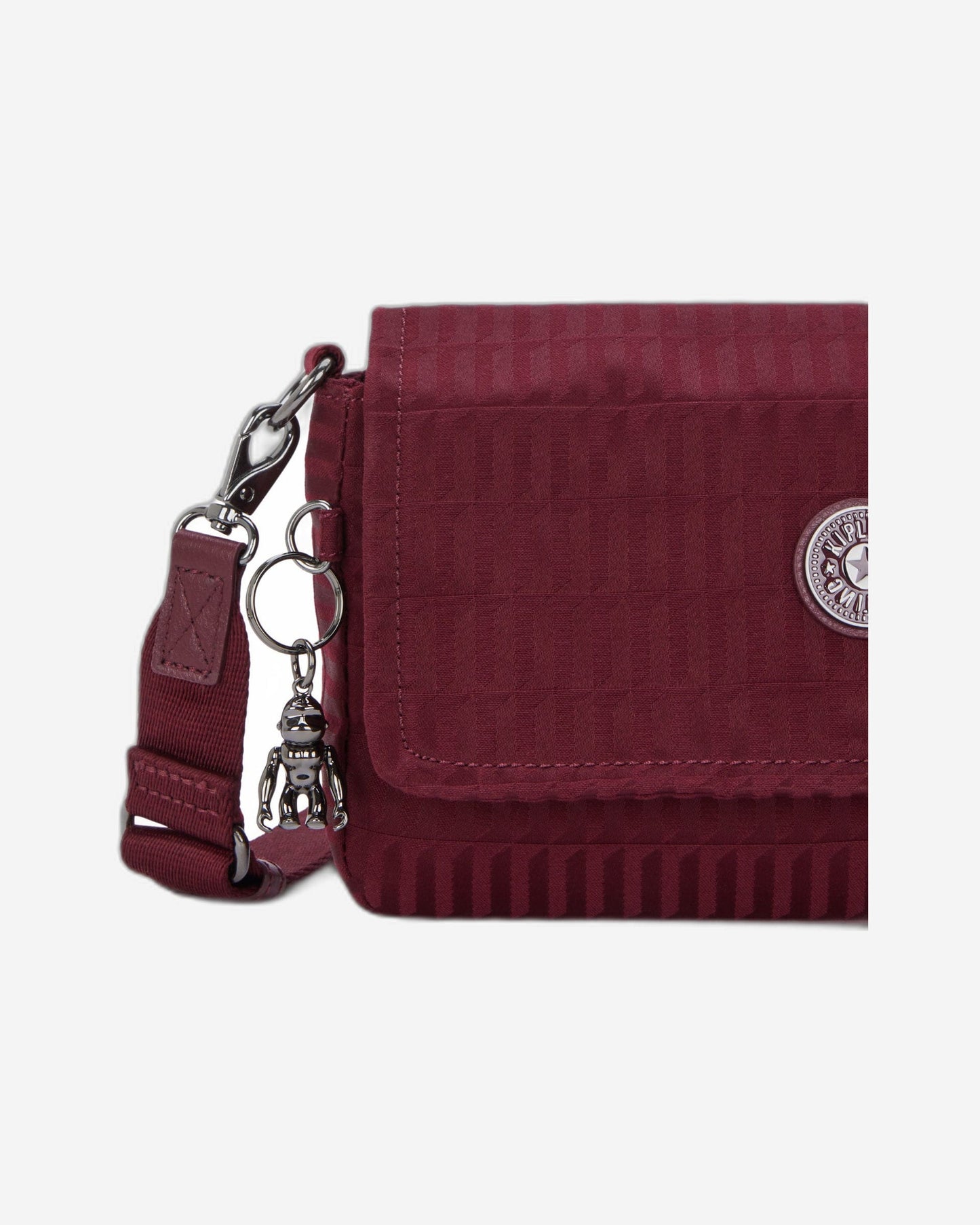 حقيبة كتف Kipling Aras Up Maroon Tile Jq صغيرة (مع حزام سلسلة قابل للإزالة) I3353-9HX