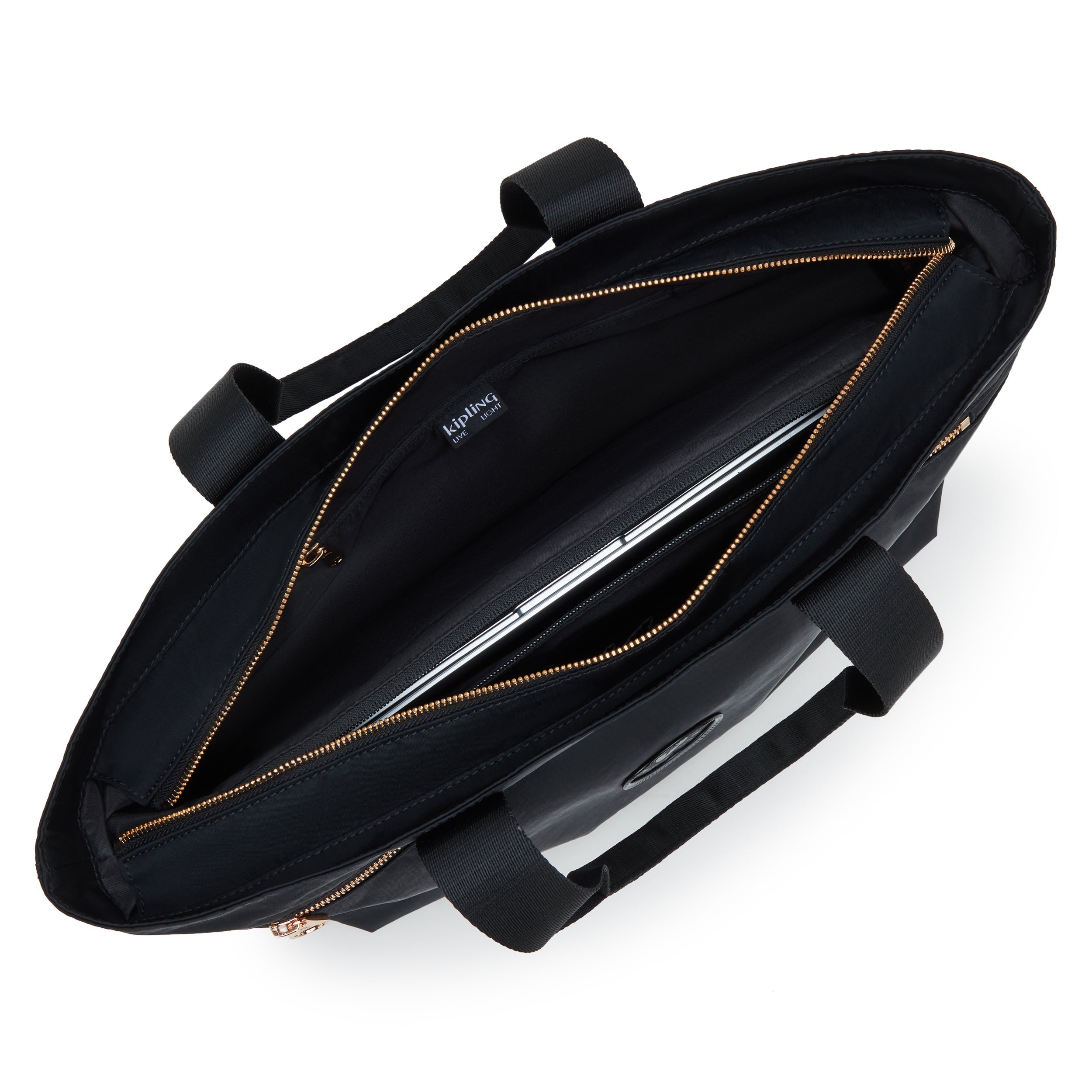 حقيبة كيبلينج كوليسا زيب كبيرة سوداء وردية اللون I3381-62Q