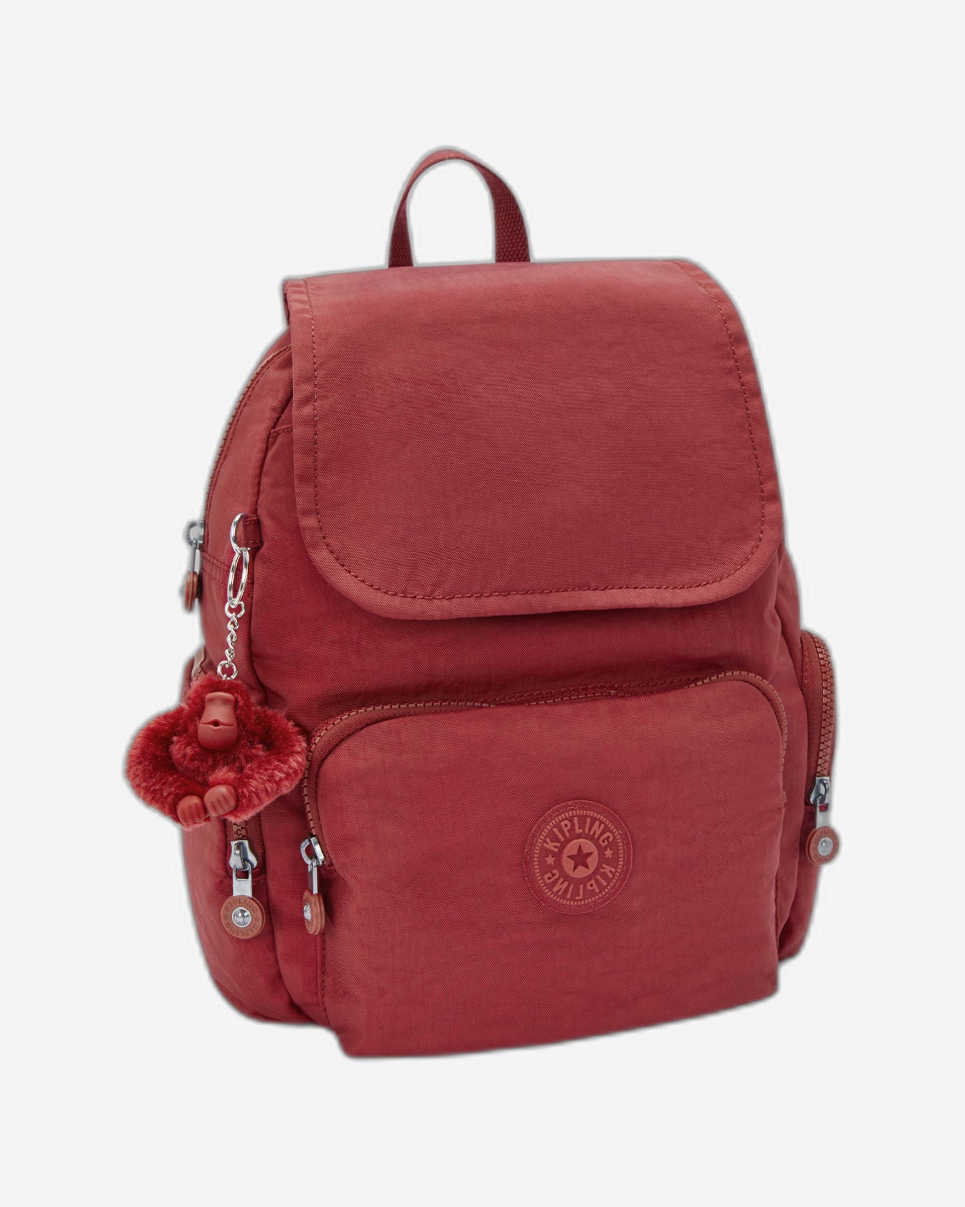 حقيبة ظهر Kipling City Zip S صغيرة حمراء اللون بتصميم أنيق I3523-4SS