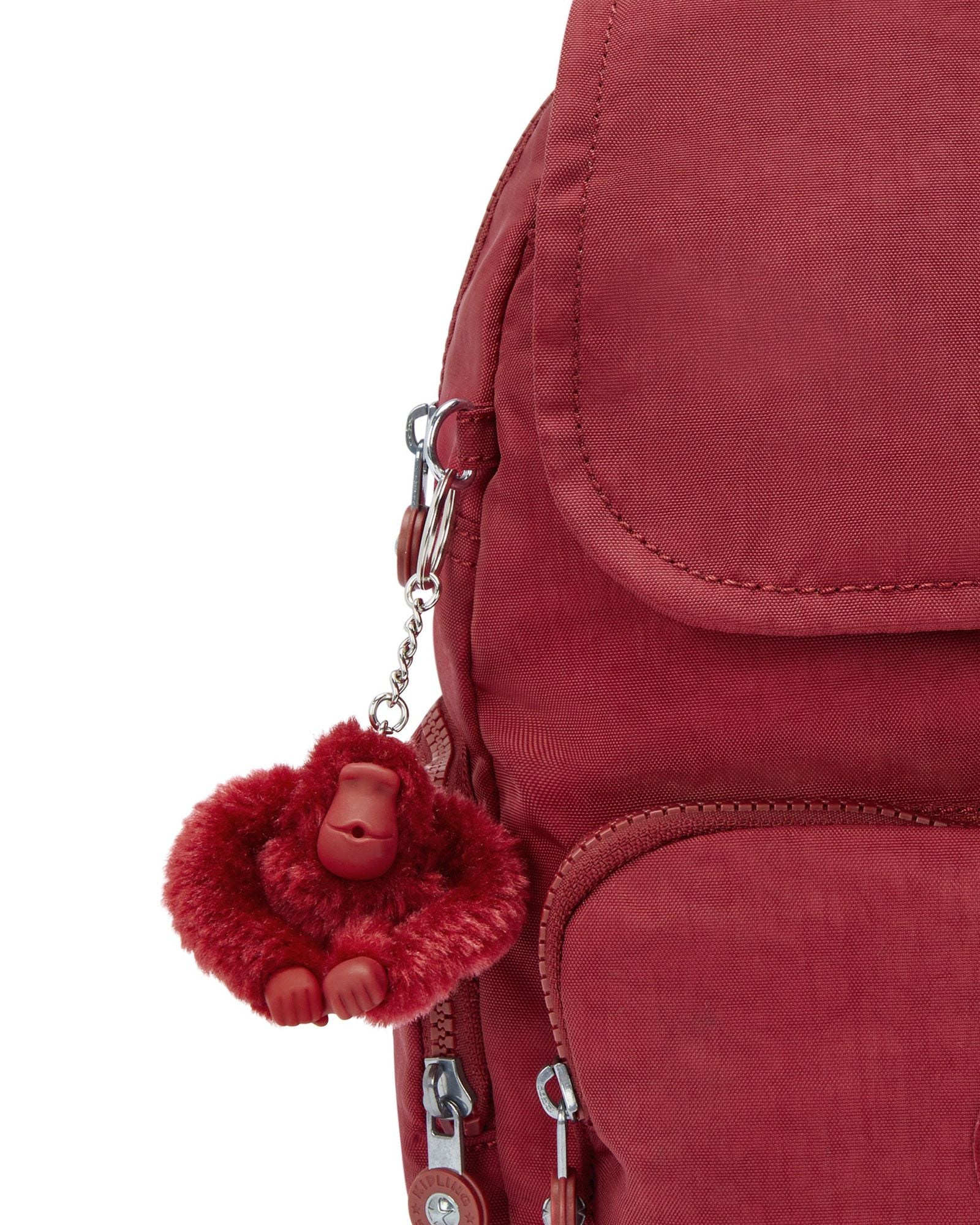 حقيبة ظهر Kipling City Zip S صغيرة حمراء اللون بتصميم أنيق I3523-4SS