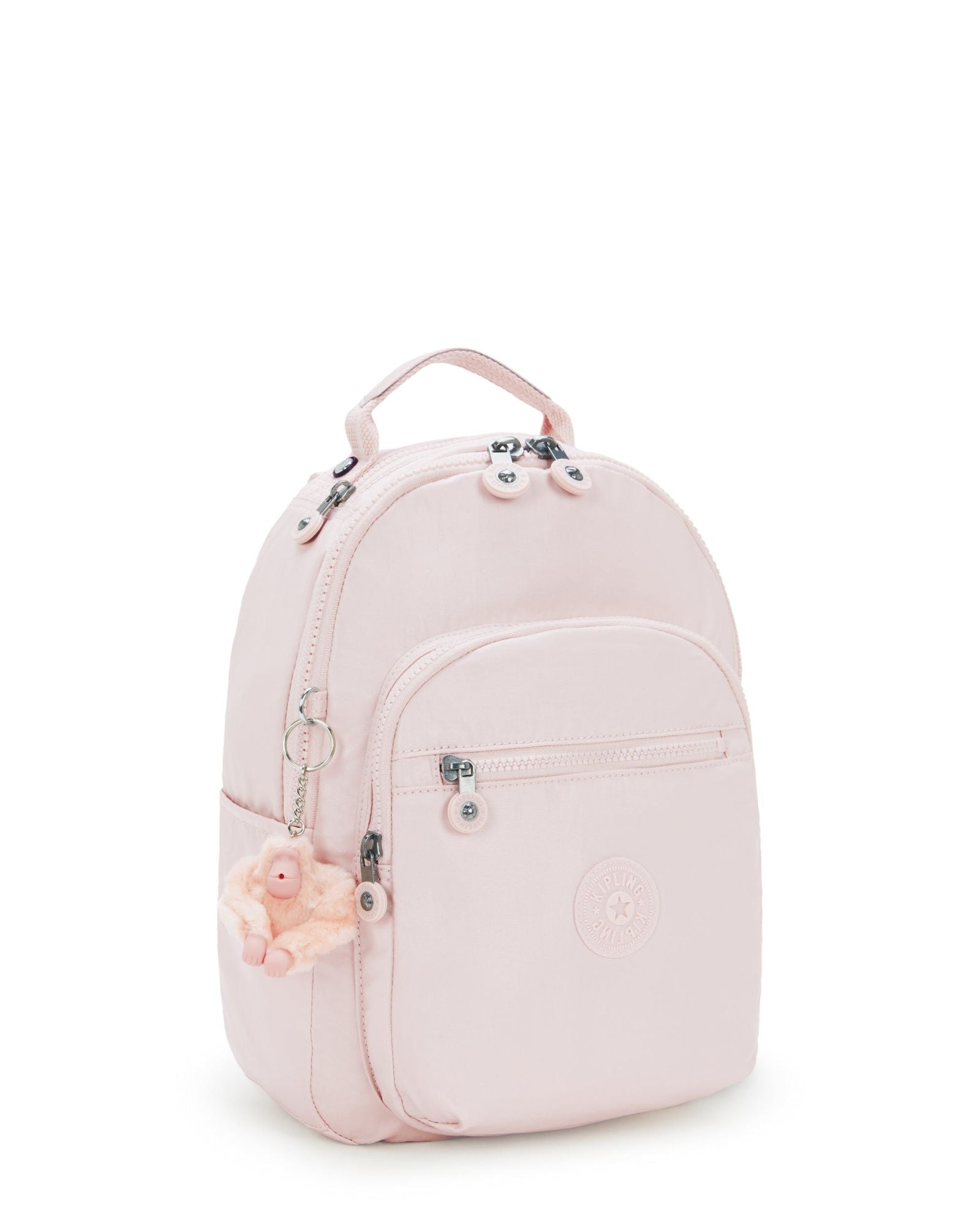 حقيبة ظهر كيبلينج سيول إس صغيرة وردية لامعة I3789-3DZ