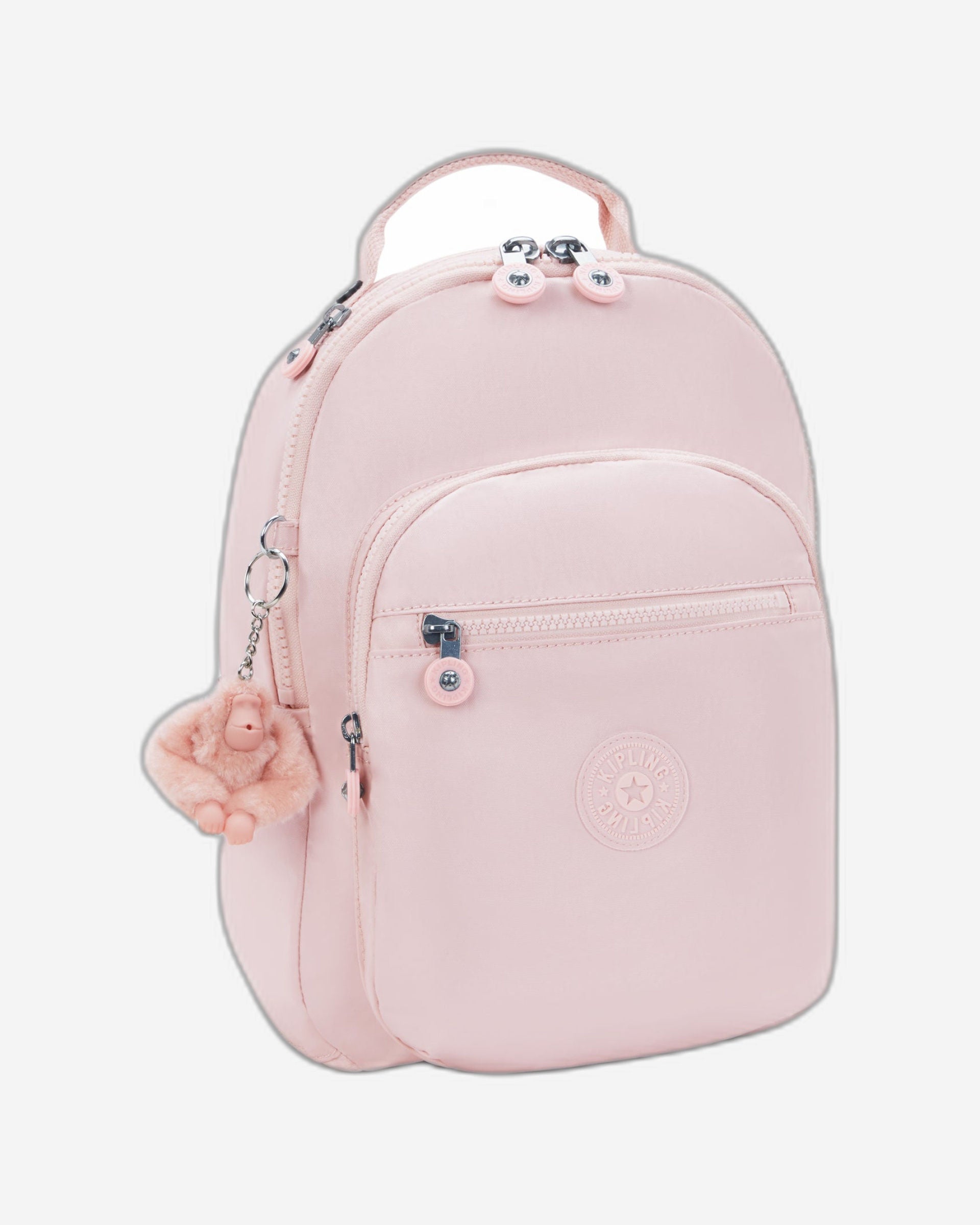 حقيبة ظهر كيبلينج سيول إس صغيرة وردية لامعة I3789-3DZ