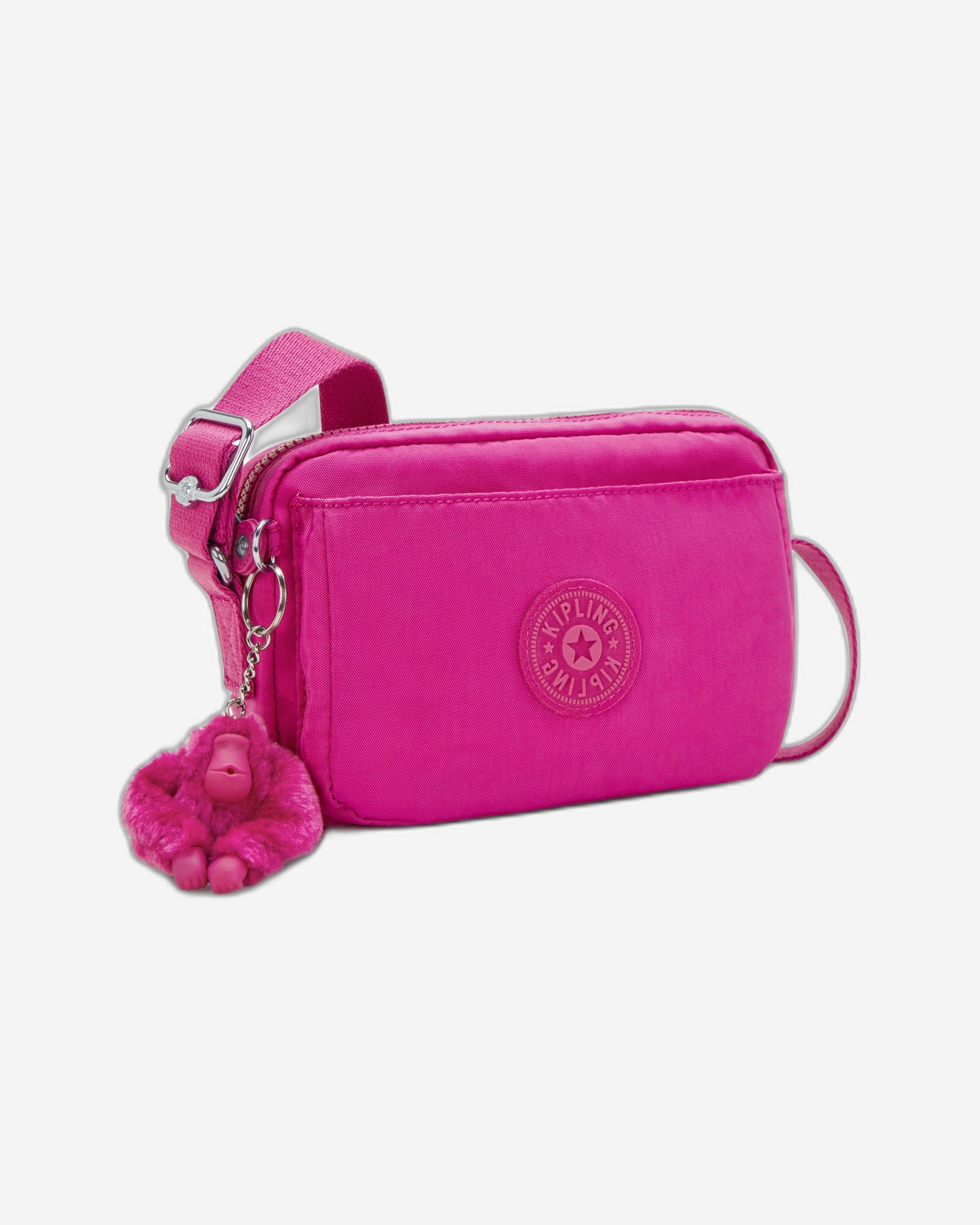 حقيبة كتف صغيرة Kipling Abanu متوهجة باللون الفوشيا I4208-3KU