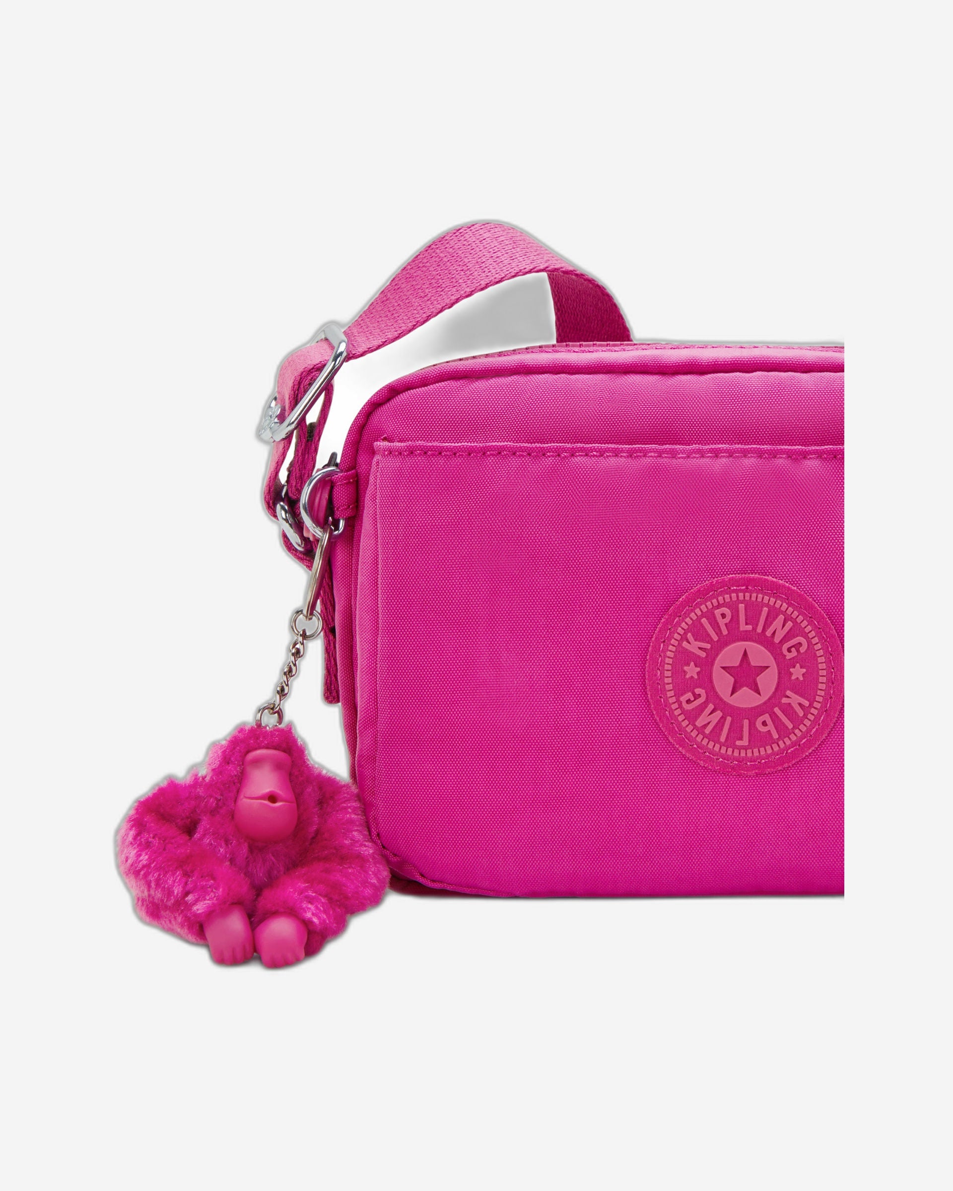 حقيبة كتف صغيرة Kipling Abanu متوهجة باللون الفوشيا I4208-3KU