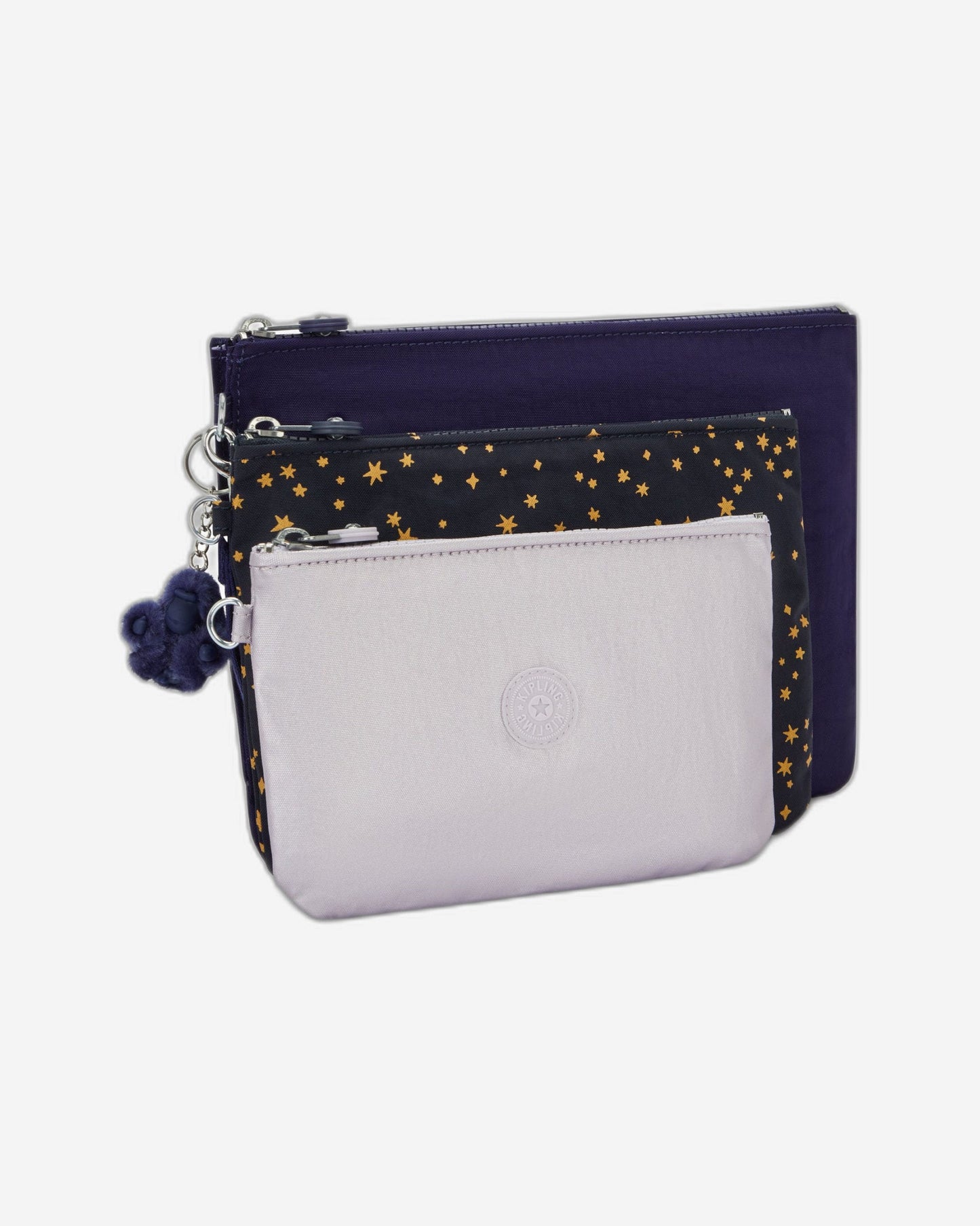 Kipling Iaka L Wristlet Moonlit Blue 3 حقائب كبيرة (مع محفظة معصم قابلة للإزالة) I4219-4GA