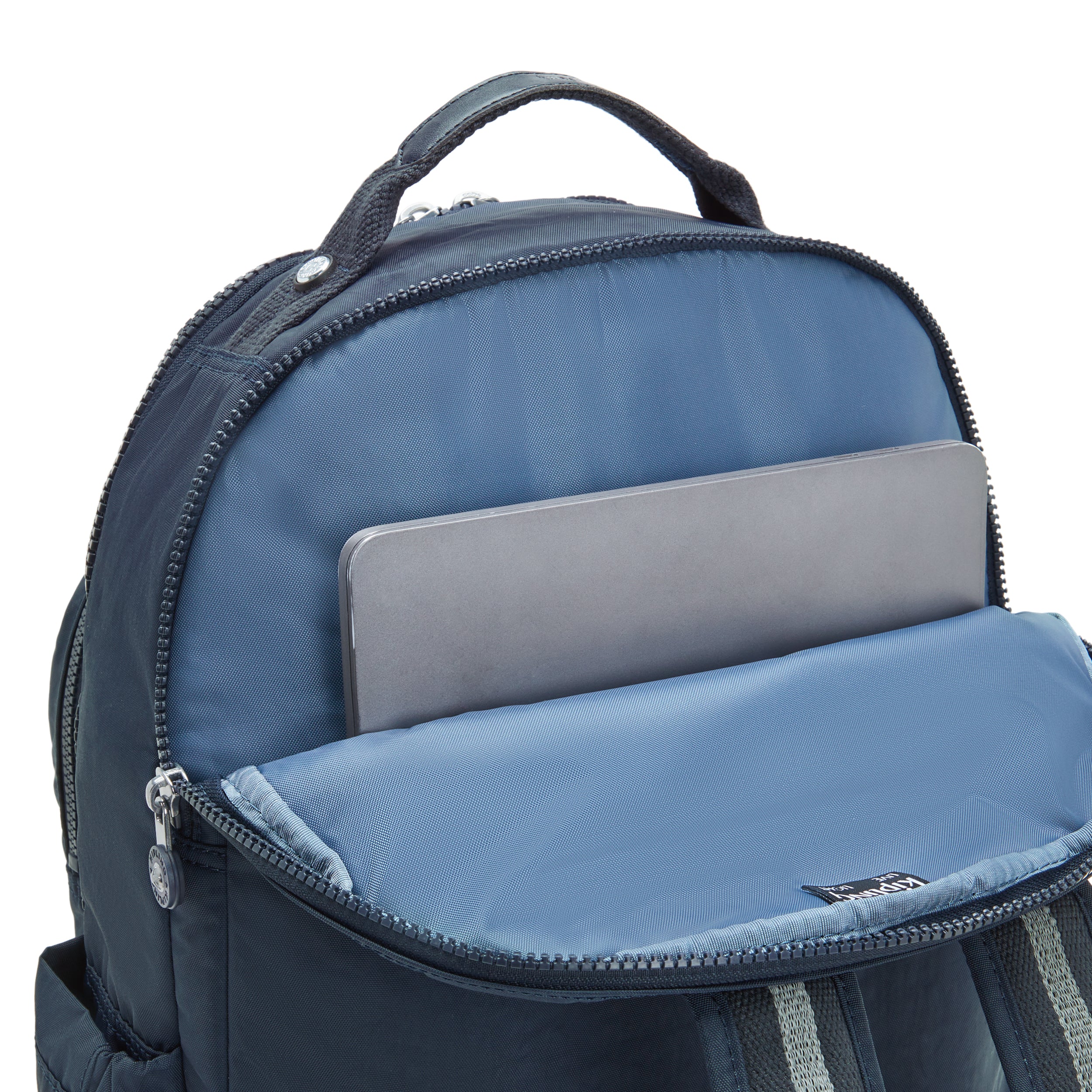 حقيبة ظهر Kipling Seoul Lap True Blue Tonal كبيرة مع حجرة للكمبيوتر المحمول I4275-4DX
