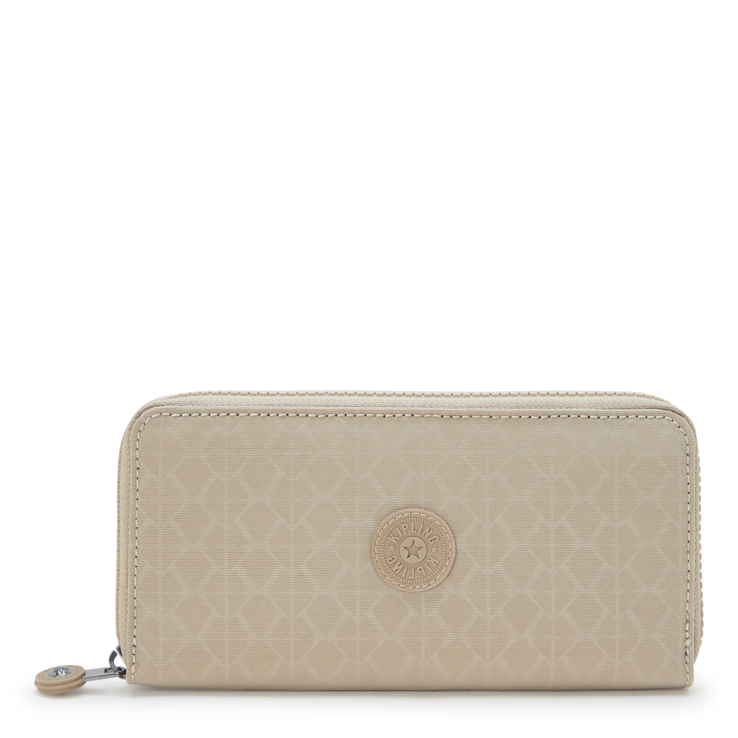 Kipling Money World Signature Beige Embossed Large Wallet I4464-96A
