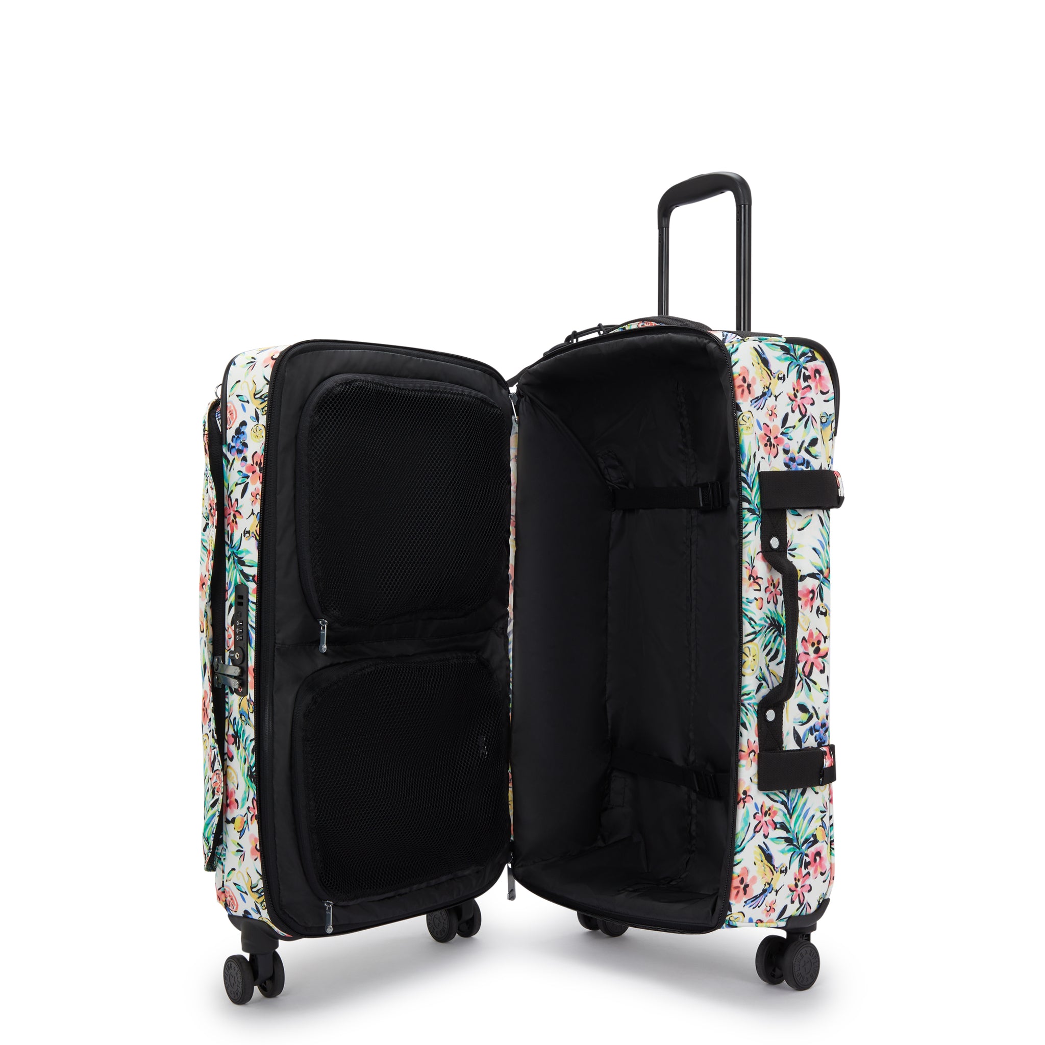 حقيبة سفر Kipling Spontaneous M متوسطة الحجم بعجلات وطبعة كوكتيل I4556-5DZ