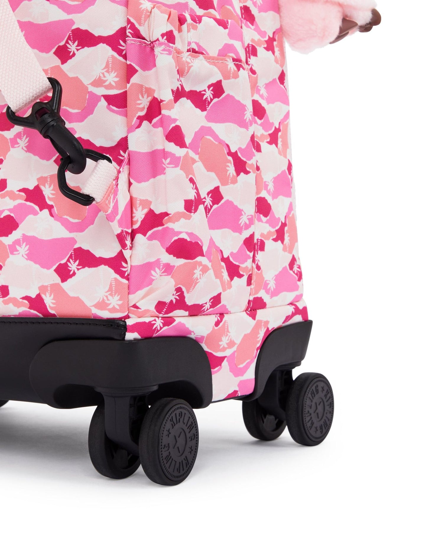 حقيبة ظهر Kipling New Zea Pink Palm كبيرة بعجلات مع حجرة للكمبيوتر المحمول I4674-1BV