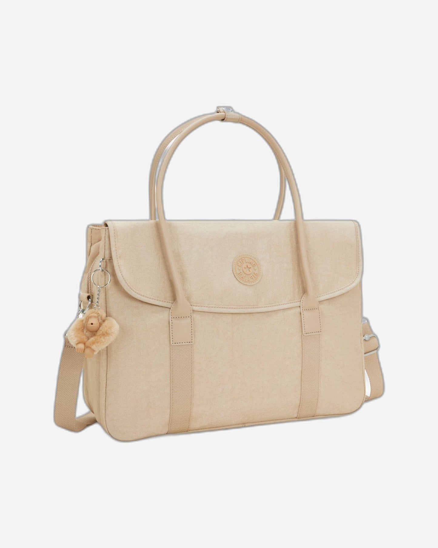 حقيبة عمل Kipling Superworker Sparkled باللون البيج (مع حزام كتف قابل للإزالة) I4718-5DV