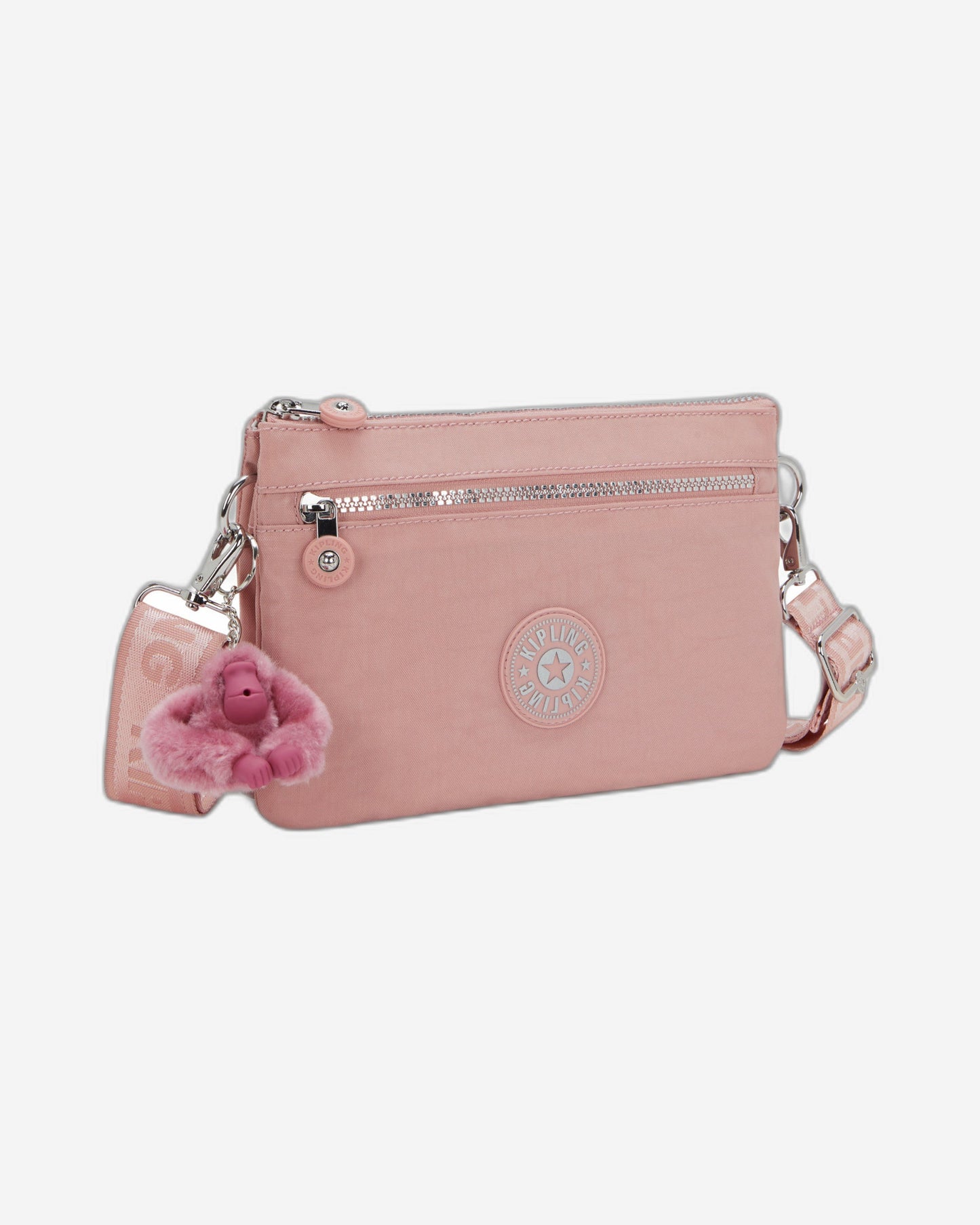 حقيبة Kipling Riri Zip Glorious Pink صغيرة متقاطعة (مع حزام كتف قابل للإزالة) I4745-8HB