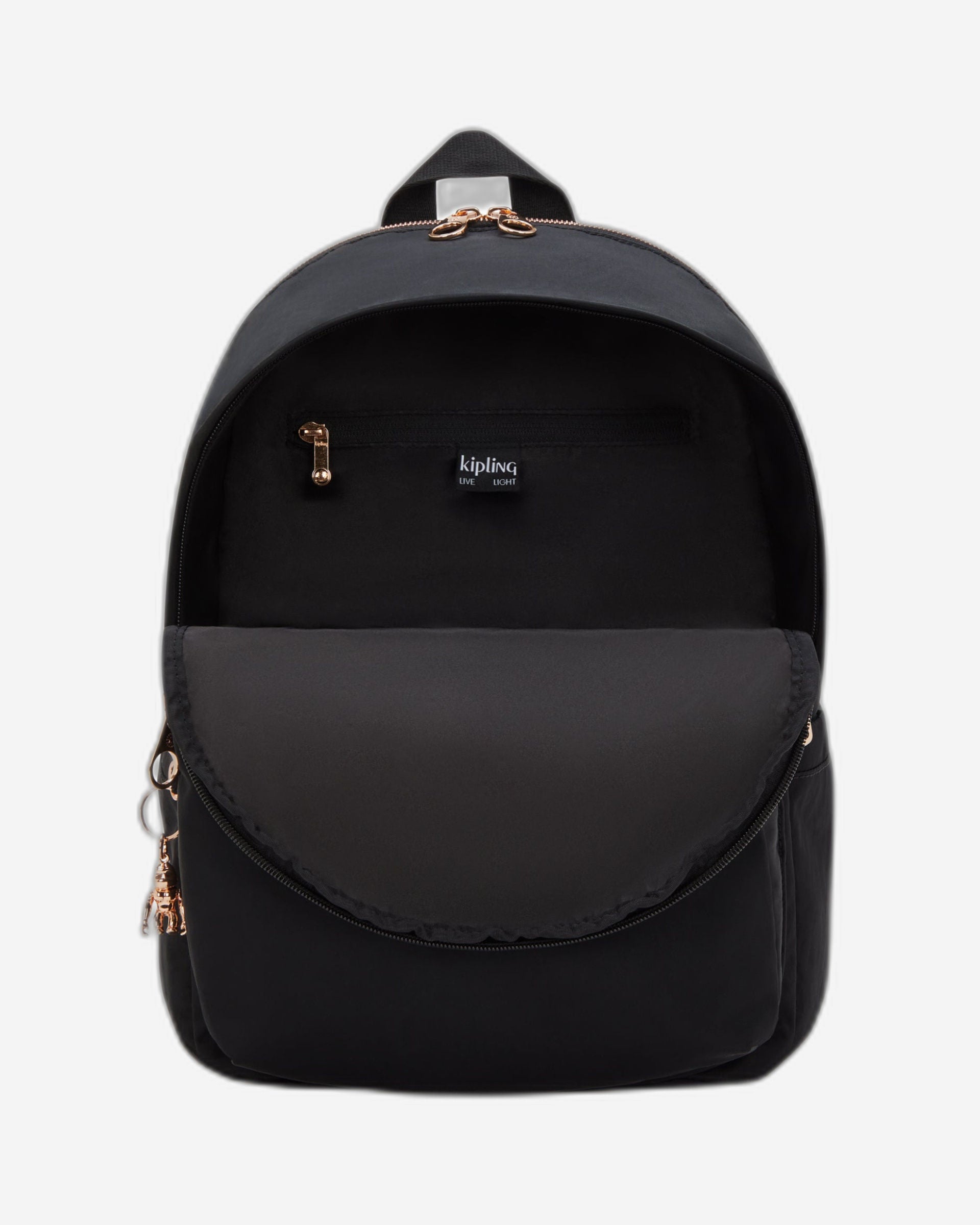 حقيبة ظهر كيبلينج ديليا إم سوداء وردية كبيرة I4869-62Q