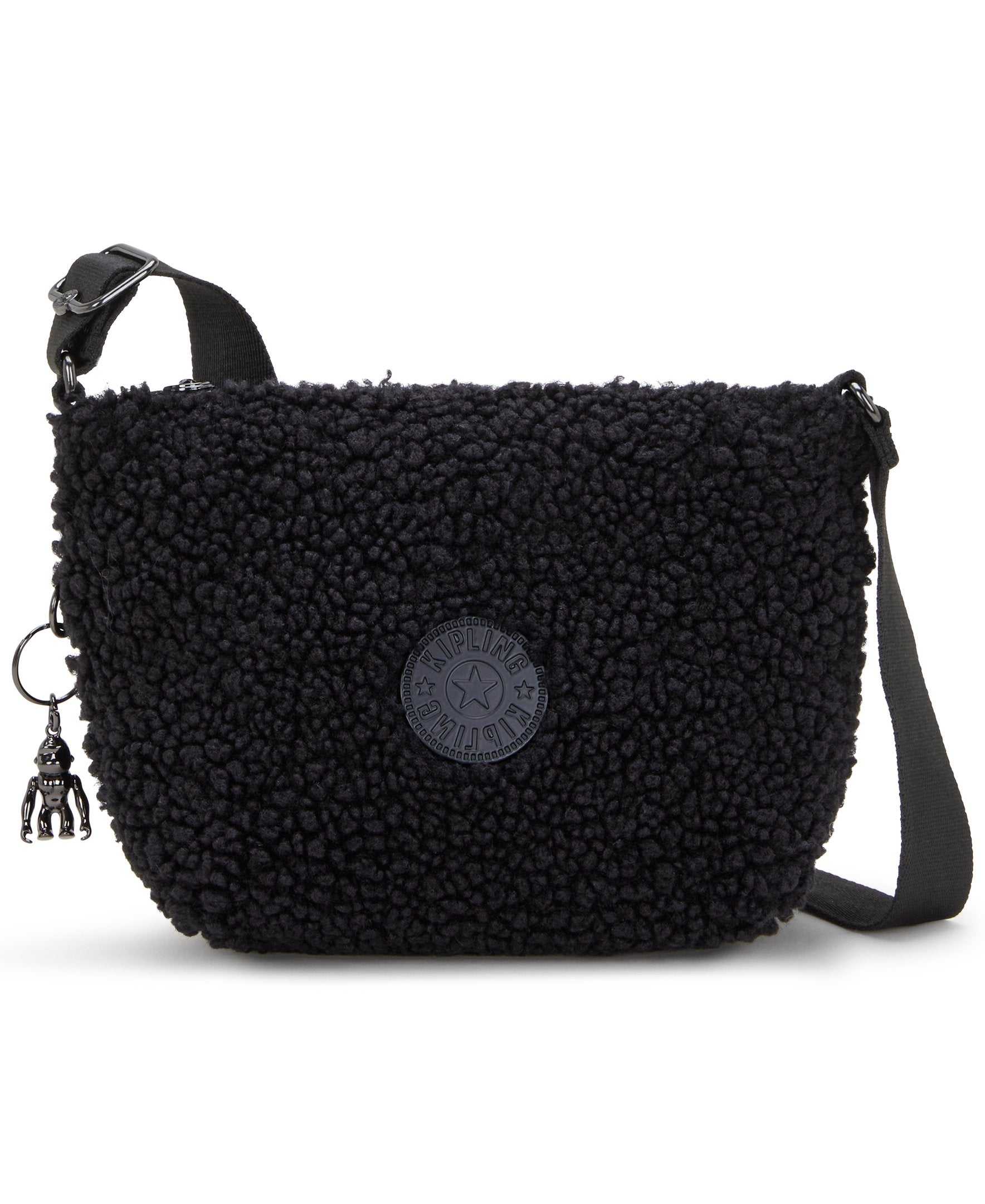 Kipling Ayna Black Fuzz Small Crossbody Bag I4894-5PF