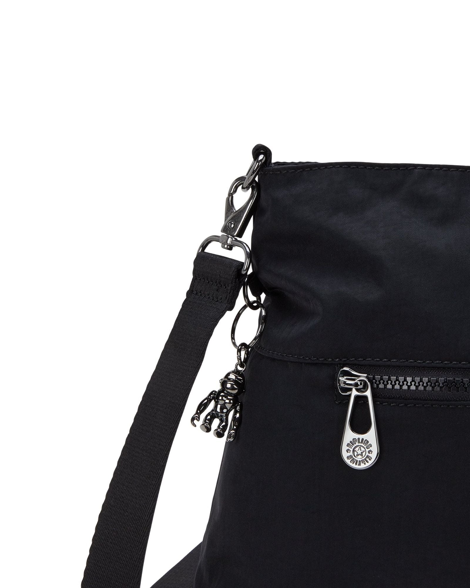 حقيبة كتف كيبلينج بولي إم إندلس سوداء متوسطة الحجم I5346-TB4