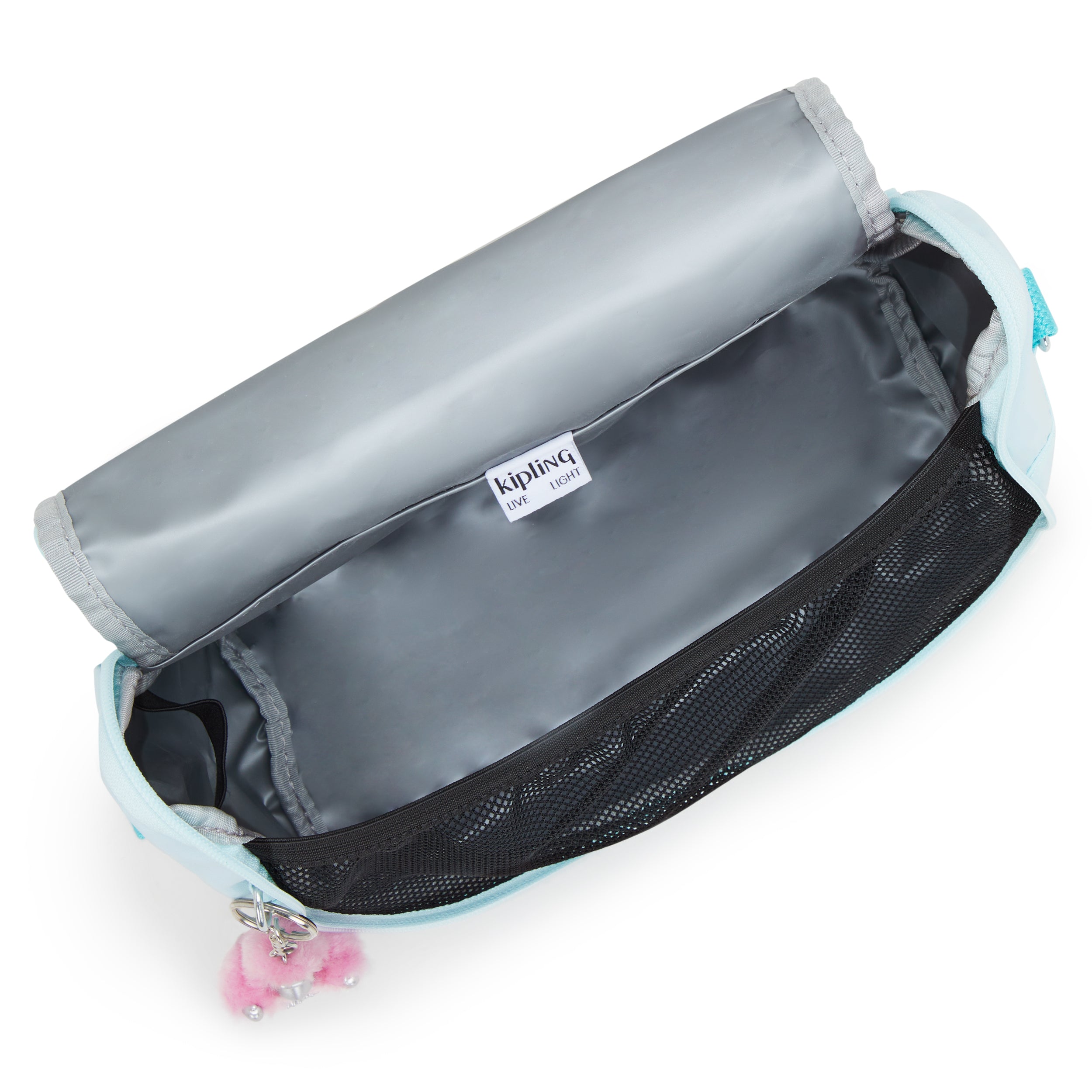 صندوق غداء كبير معدني أزرق سماوي جديد من KIPLING (مع جراب عربة) I5356-5MB