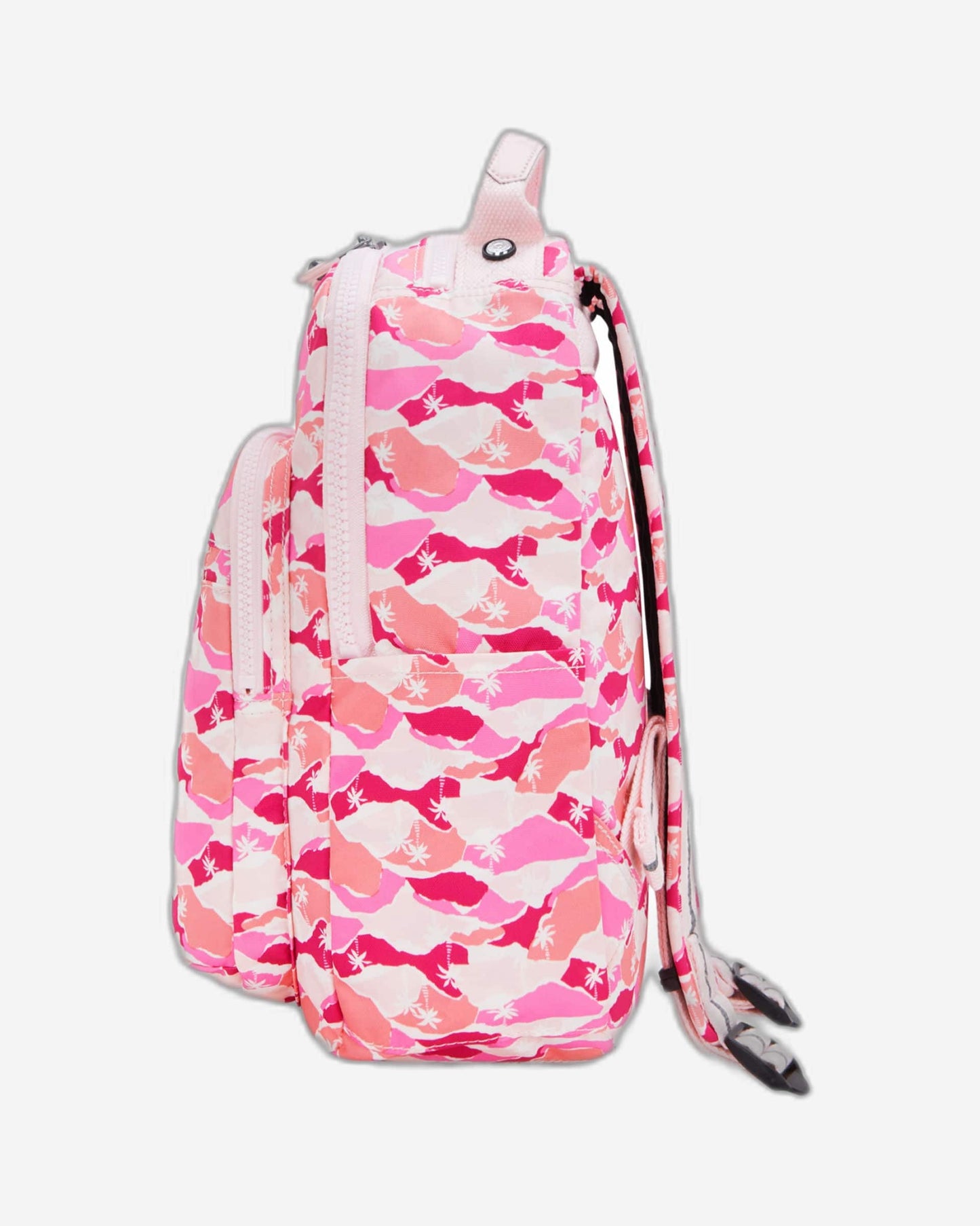 حقيبة ظهر Kipling Seoul S Pink Palm صغيرة مع حجرة للكمبيوتر اللوحي I5357-1BV