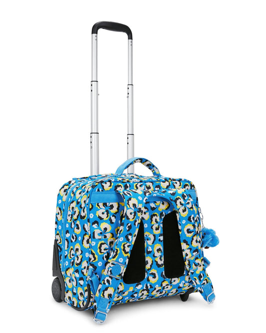 حقيبة ظهر كيبلينج كبيرة بعجلات للنساء بنقشة جلد الفهد - I5368-P2A