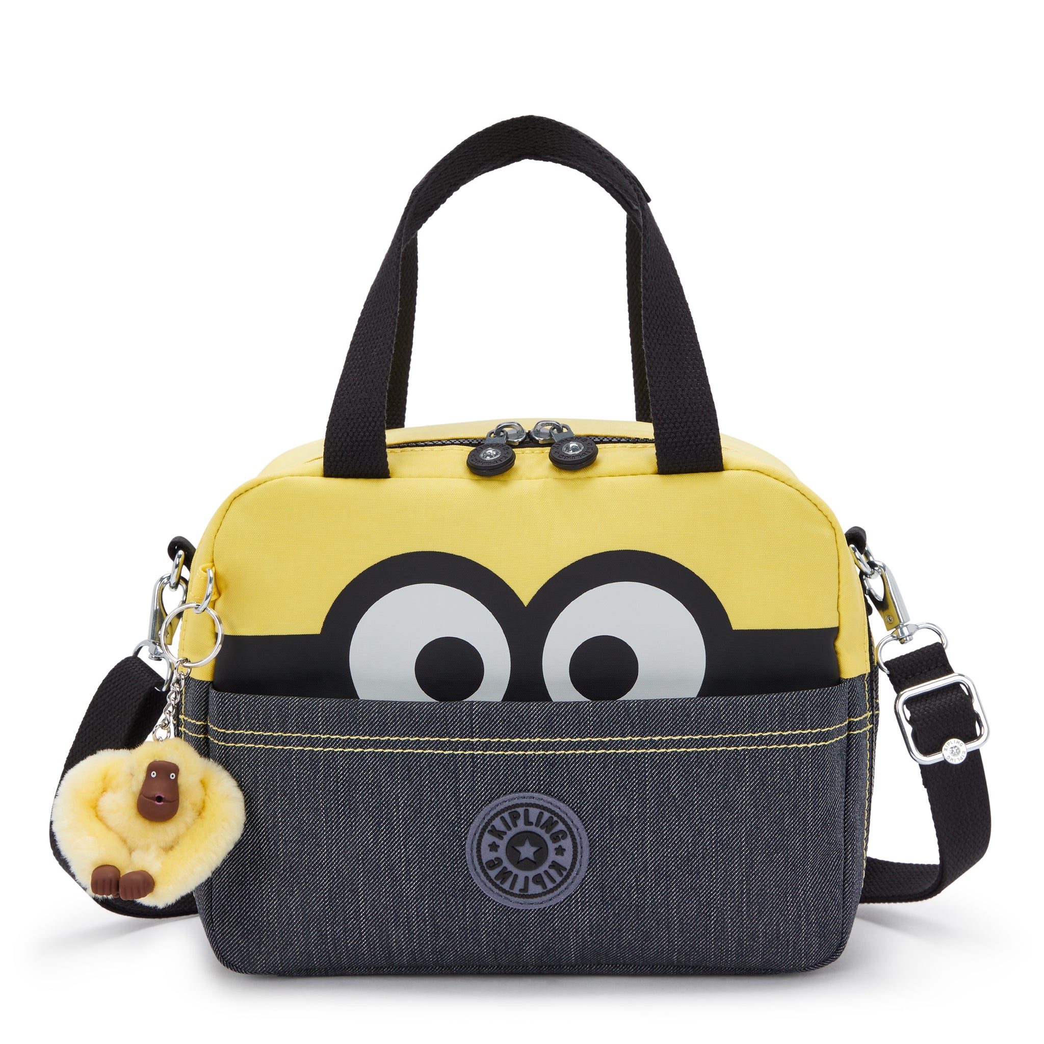 حقيبة غداء كبيرة من Kipling Miyo Minion Jeans Bl مع جراب عربة C2I5533-MI8