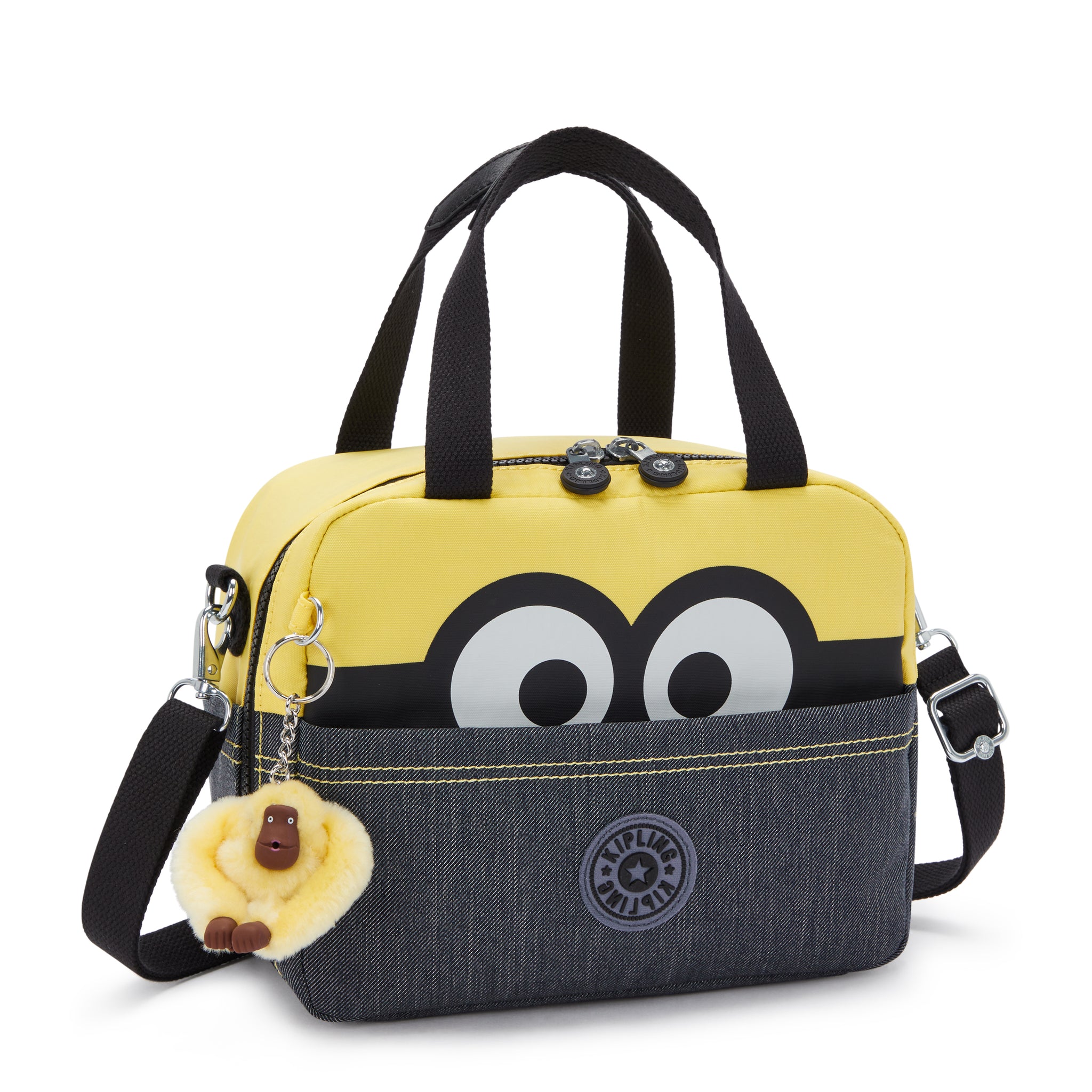 حقيبة غداء كبيرة من Kipling Miyo Minion Jeans Bl مع جراب عربة C2I5533-MI8